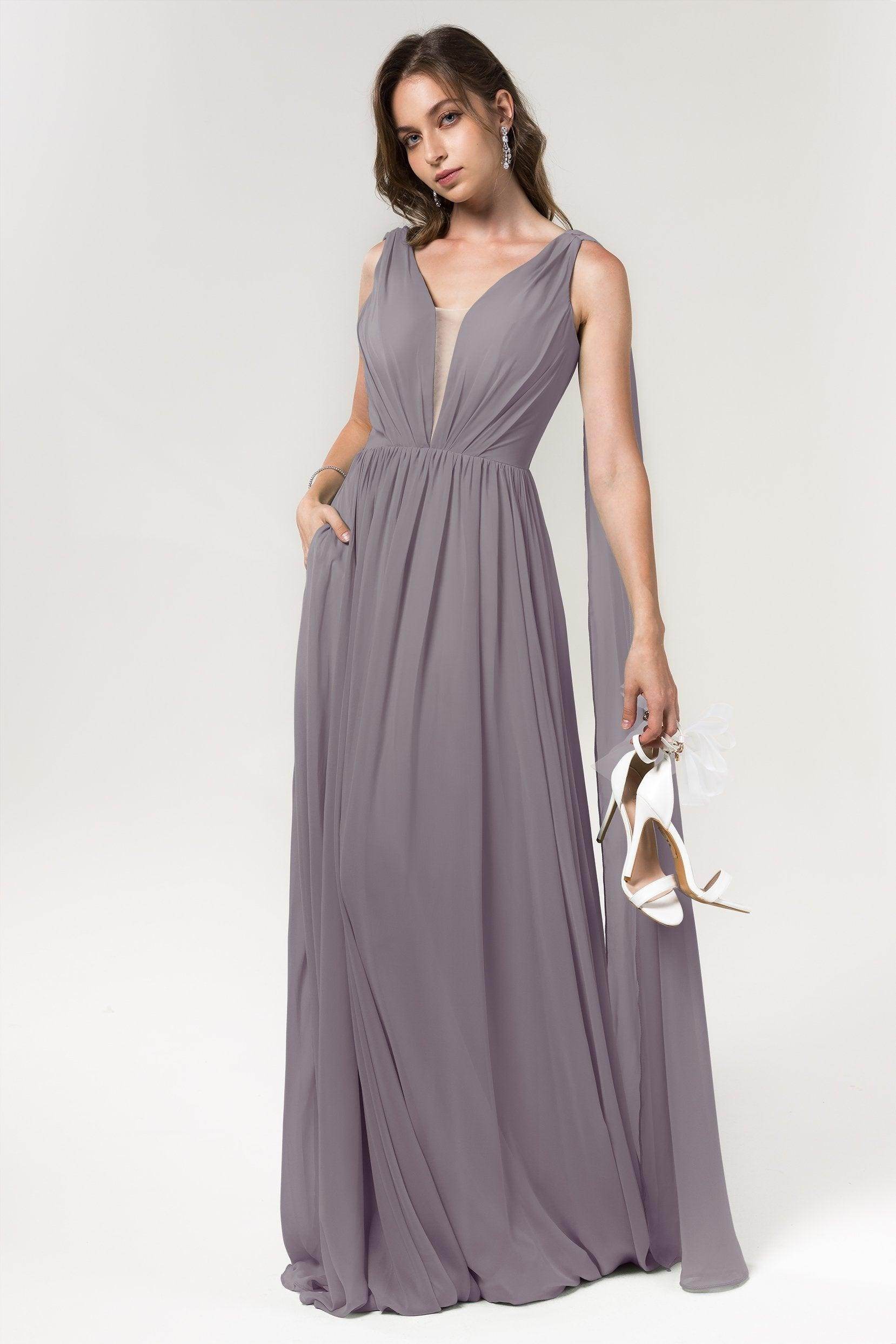 A-Line Floor Length Chiffon Bridesmaid Dress Formal Dresses CB0565