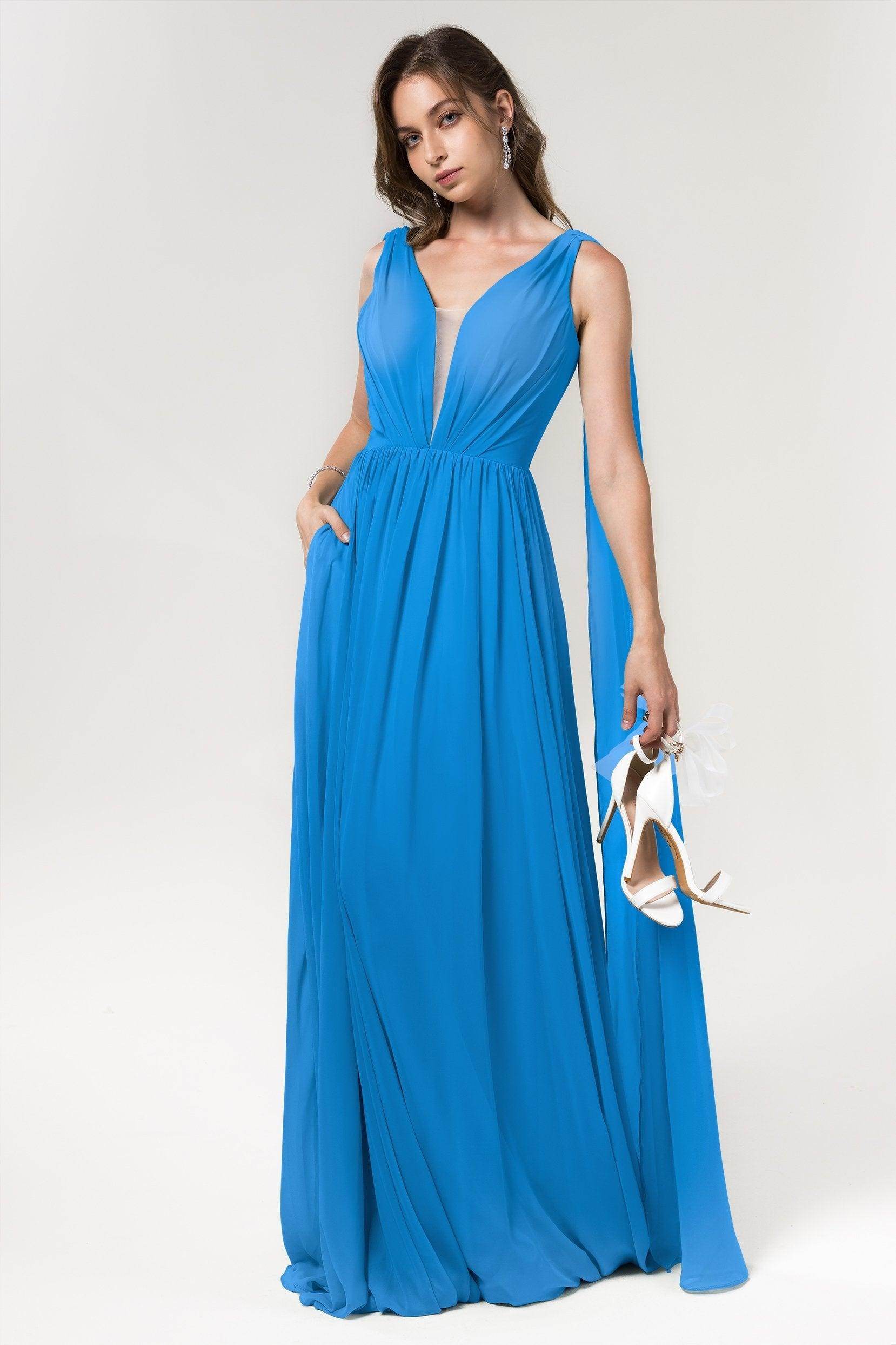 A-Line Floor Length Chiffon Bridesmaid Dress Formal Dresses CB0565