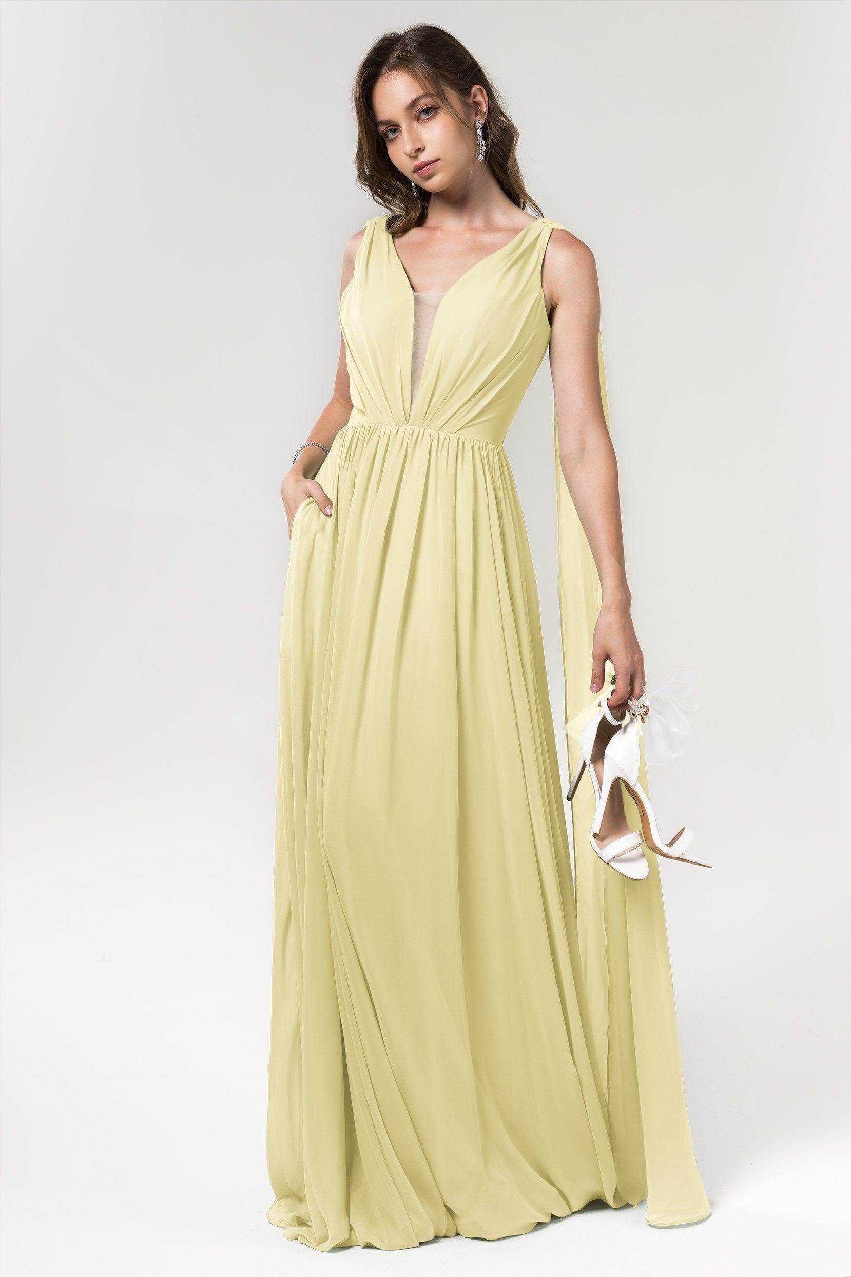 A-Line Floor Length Chiffon Bridesmaid Dress Formal Dresses CB0565