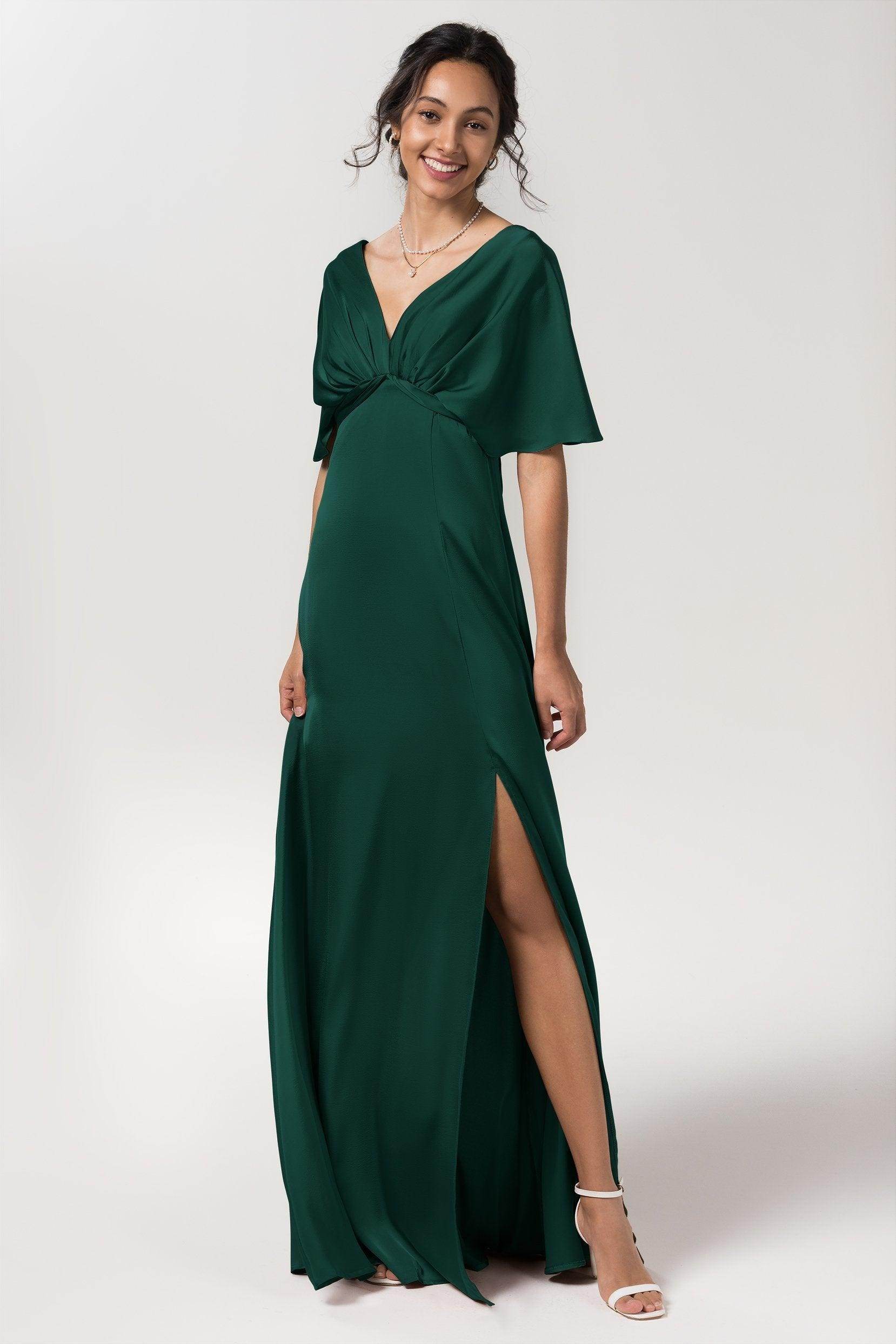 Sheath Floor Length Luxe Satin Bridesmaid Dress Formal Dresses CB0584PS