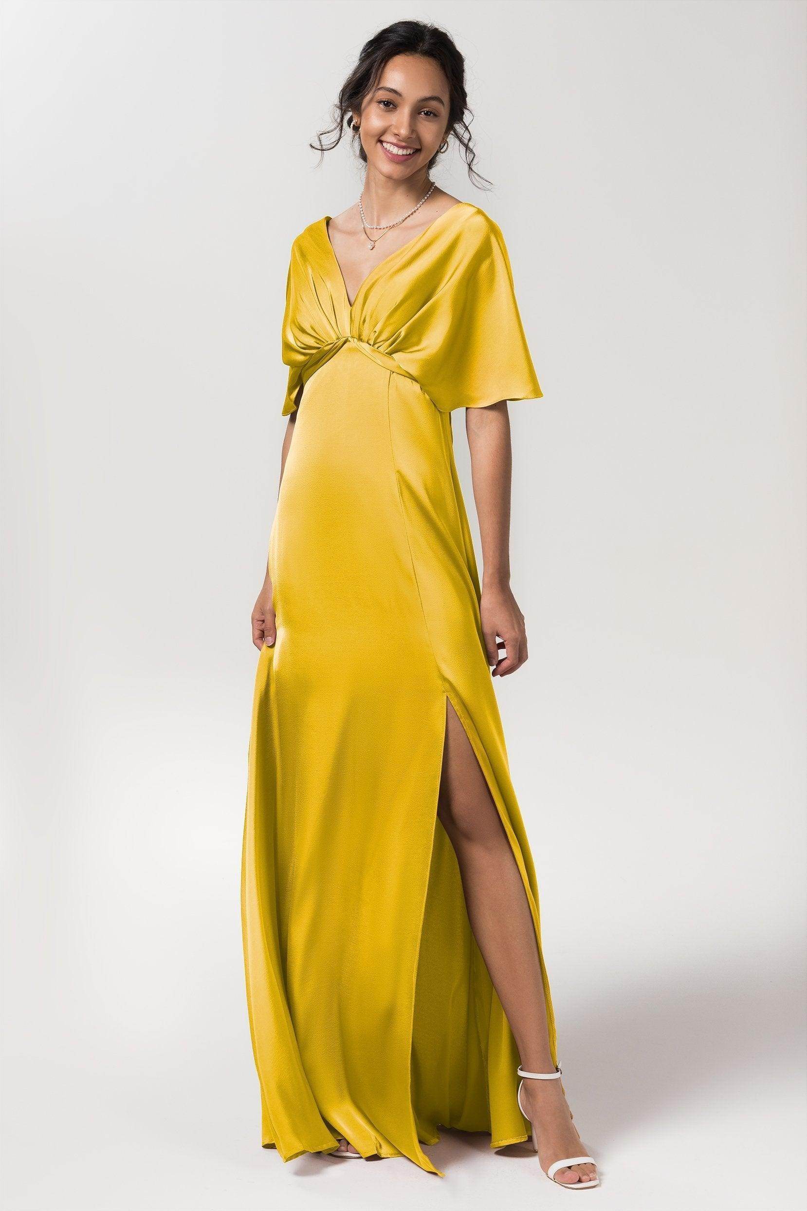 Sheath Floor Length Luxe Satin Bridesmaid Dress Formal Dresses CB0584PS