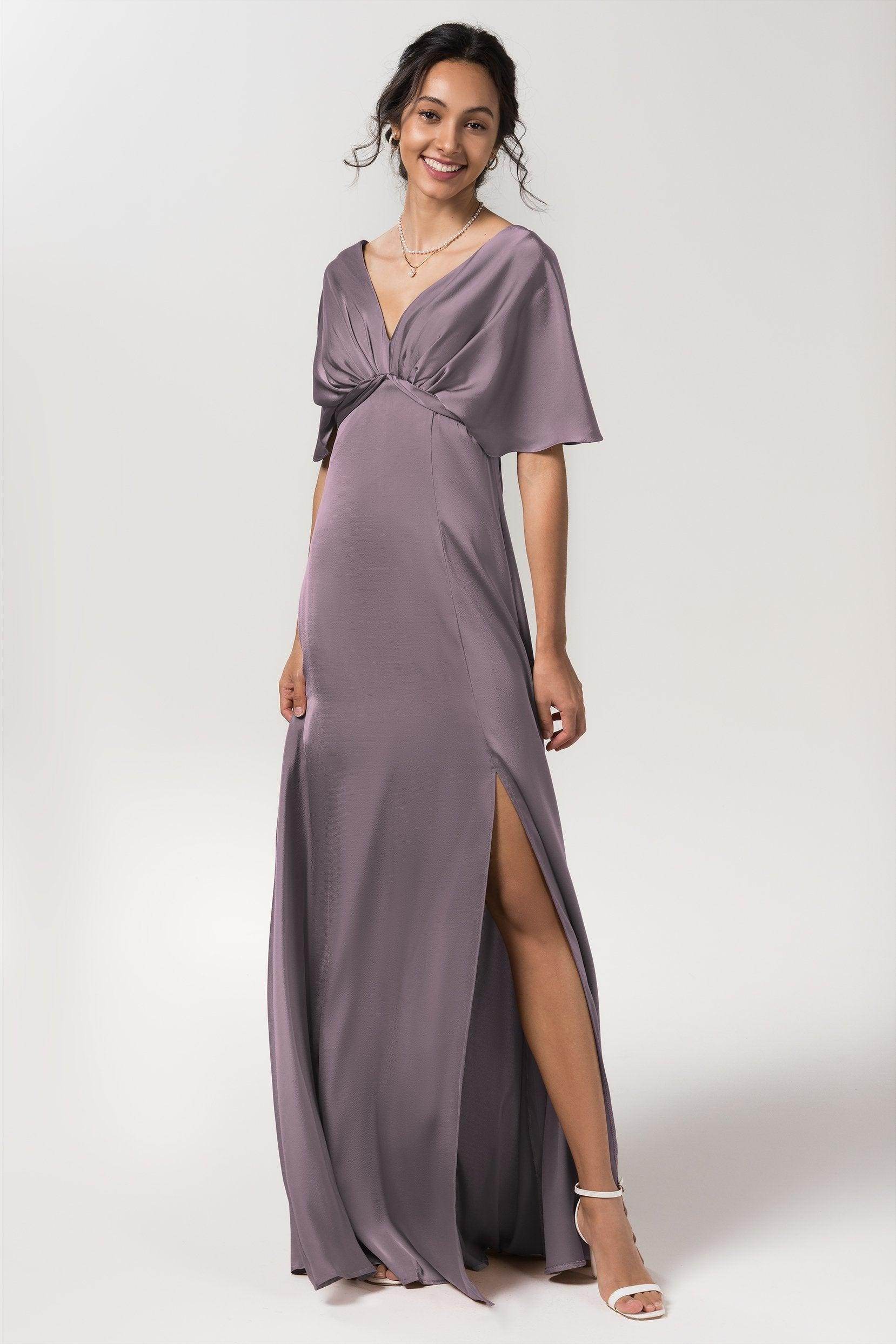 Sheath Floor Length Luxe Satin Bridesmaid Dress Formal Dresses CB0584PS