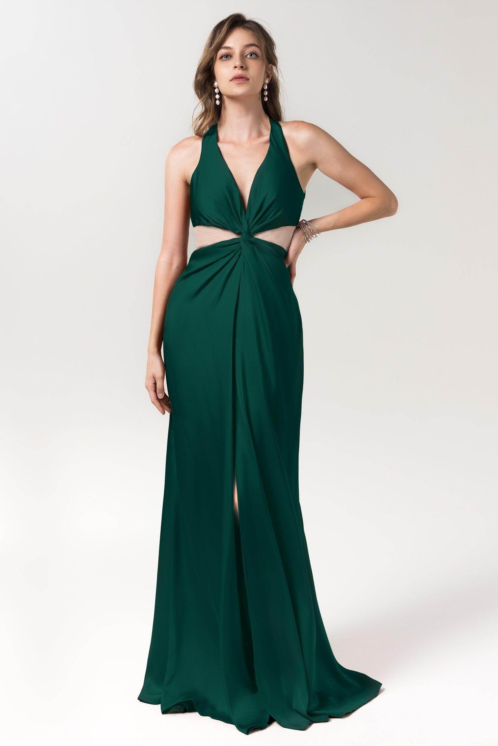 Sheath Floor Length Luxe Satin Bridesmaid Dress Formal Dresses CB0586