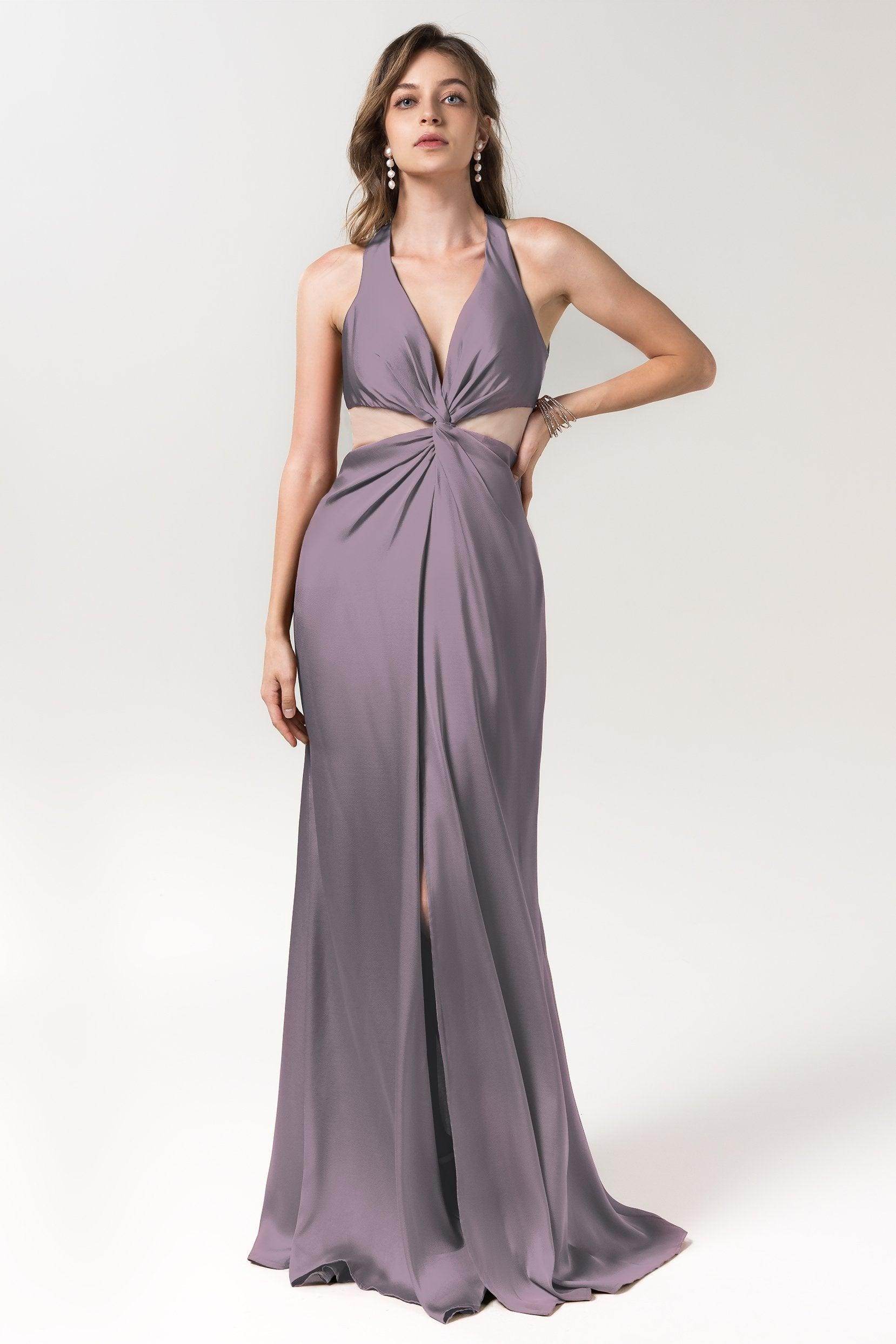 Sheath Floor Length Luxe Satin Bridesmaid Dress Formal Dresses CB0586