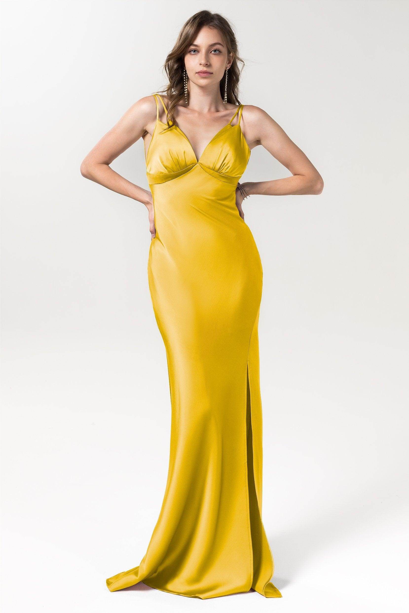 Trumpet Floor Length Luxe Satin Bridesmaid Dress Formal Dresses CB0589
