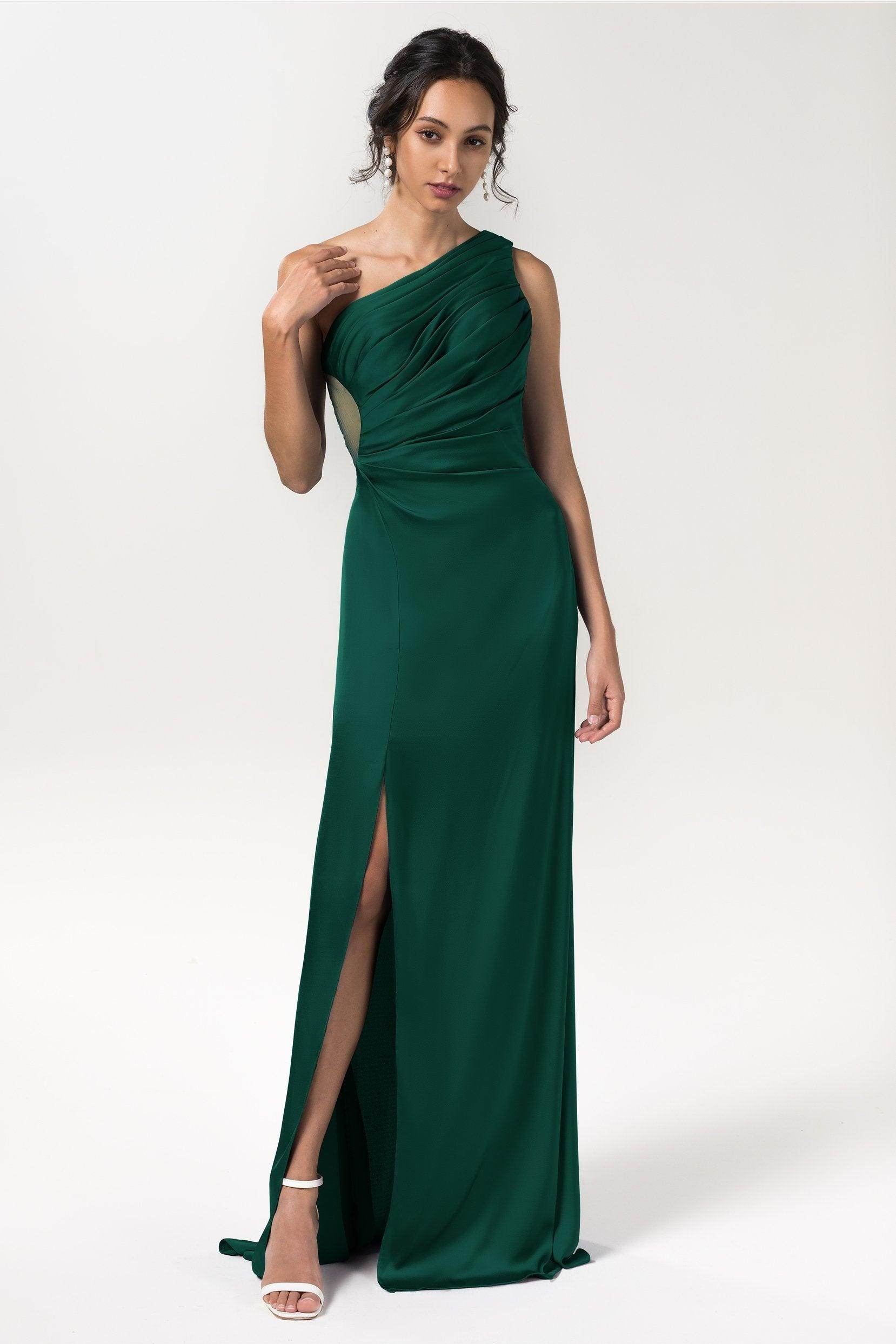 Sheath Floor Length Luxe Satin Bridesmaid Dress Formal Dresses CB0592