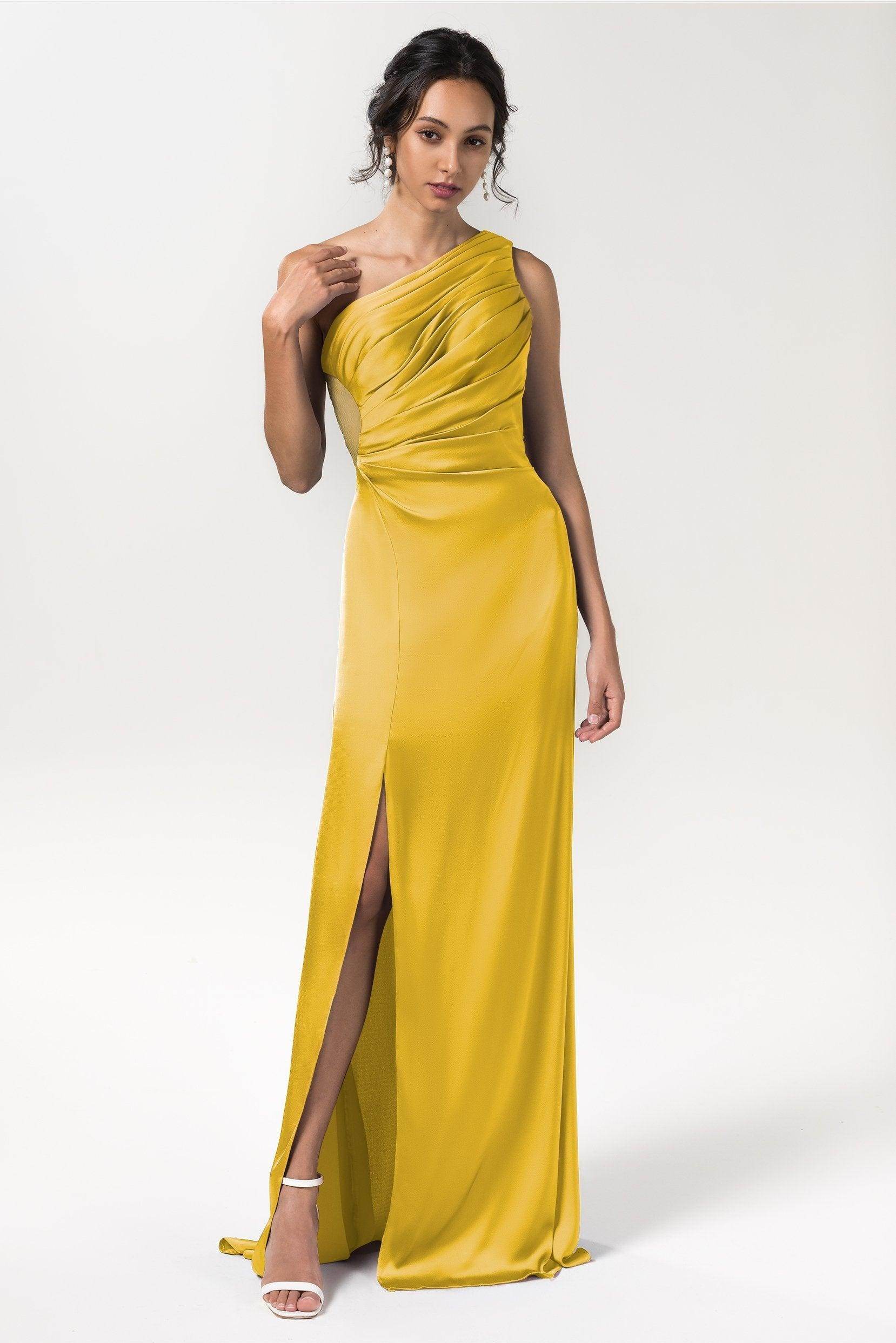 Sheath Floor Length Luxe Satin Bridesmaid Dress Formal Dresses CB0592
