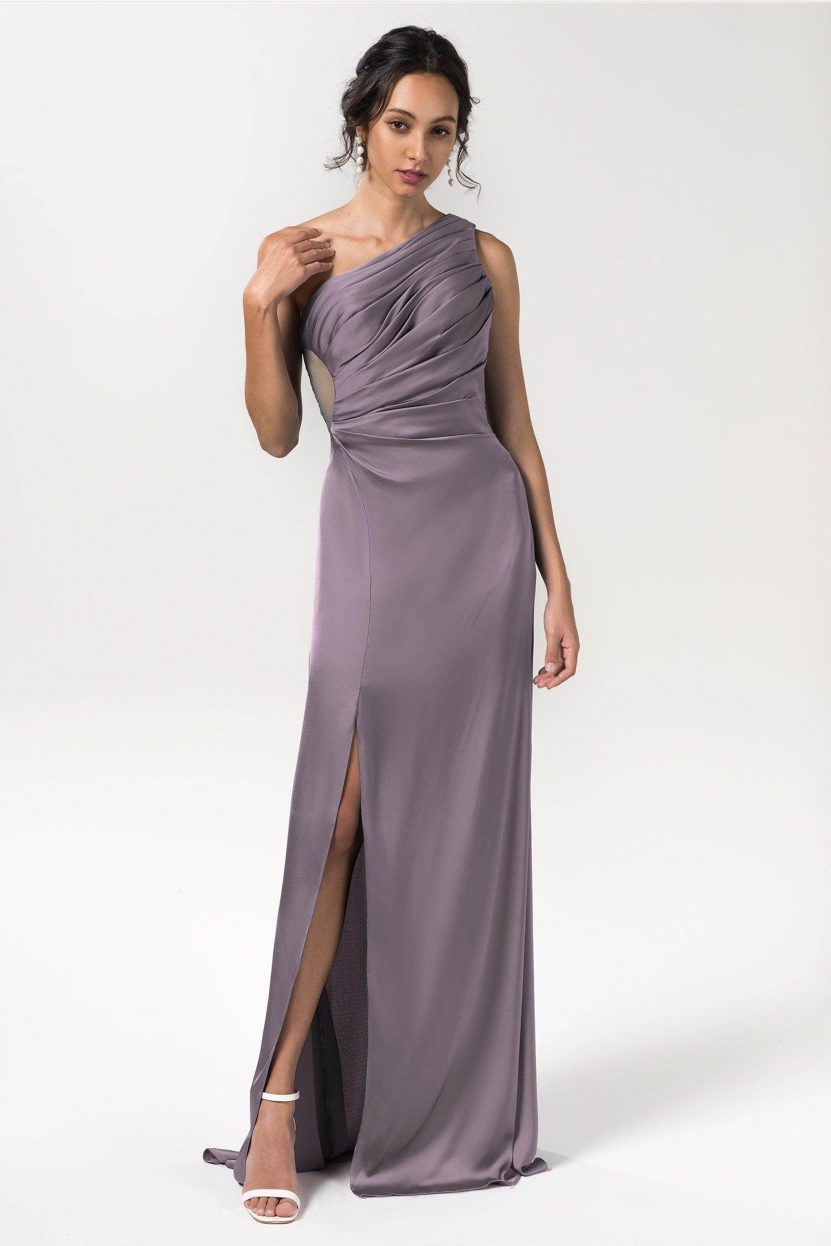 Sheath Floor Length Luxe Satin Bridesmaid Dress Formal Dresses CB0592