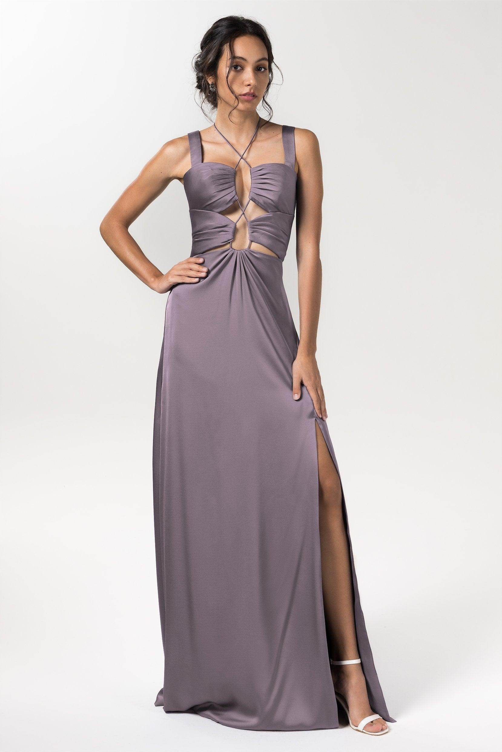Sheath Floor Length Luxe Satin Bridesmaid Dress Formal Dresses CB0593