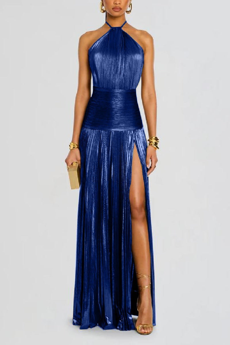 Sheath-Column Floor Length Bronzing Fabric Wedding Guest Dress 924470310173