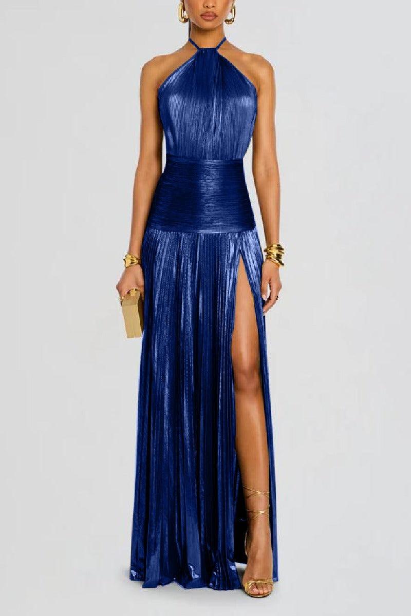 Sheath-Column Floor Length Bronzing Fabric Wedding Guest Dress 924470310173