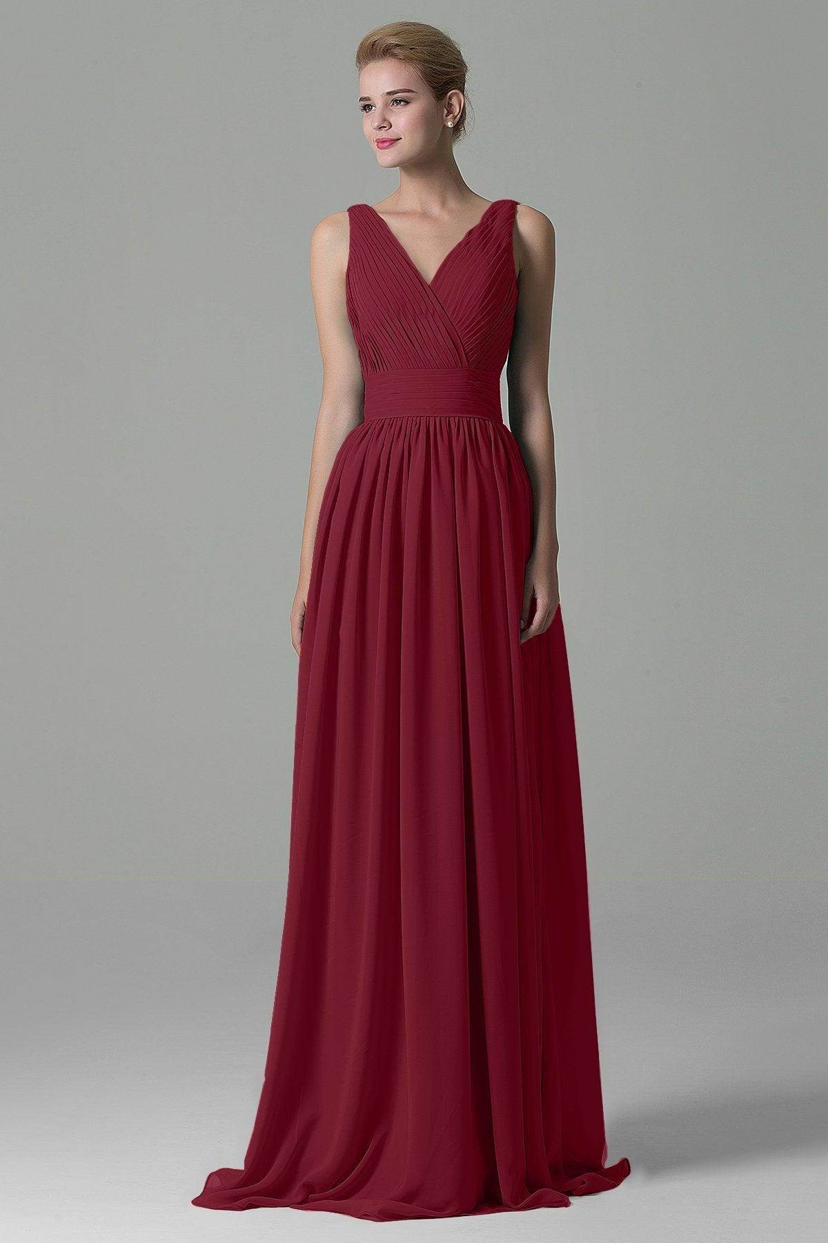 Sheath Floor Length Chiffon Bridesmaid Dress COAF1500A