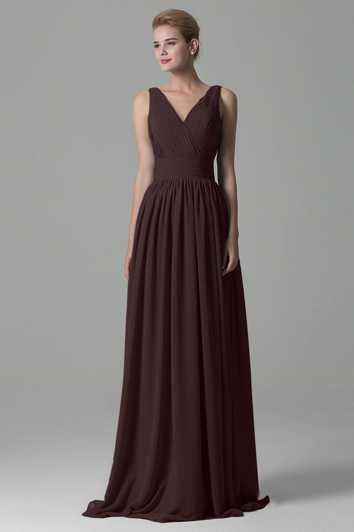 Sheath Floor Length Chiffon Bridesmaid Dress COAF1500A