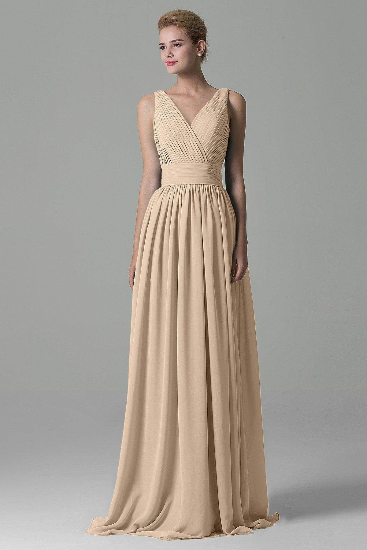 Sheath Floor Length Chiffon Bridesmaid Dress COAF1500A