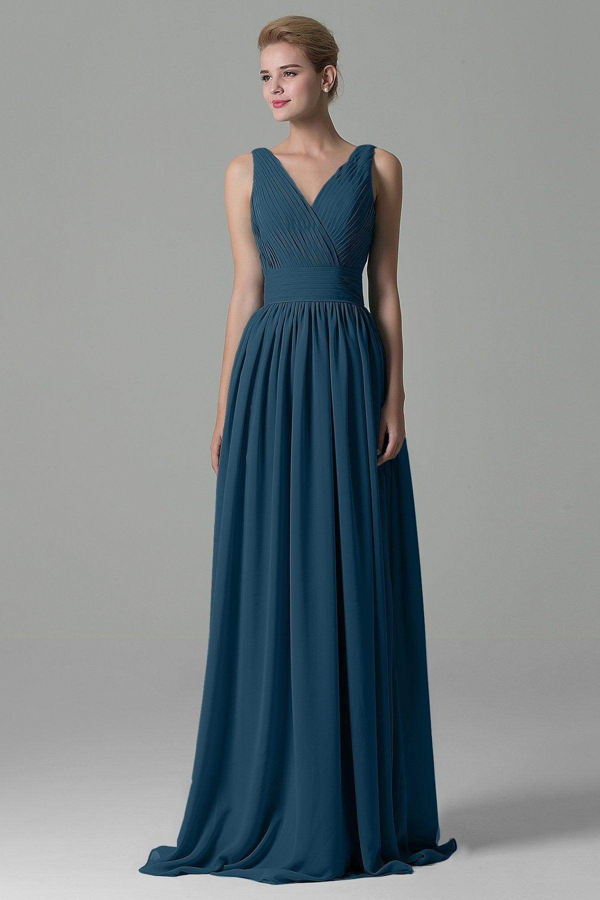 Sheath Floor Length Chiffon Bridesmaid Dress COAF1500A