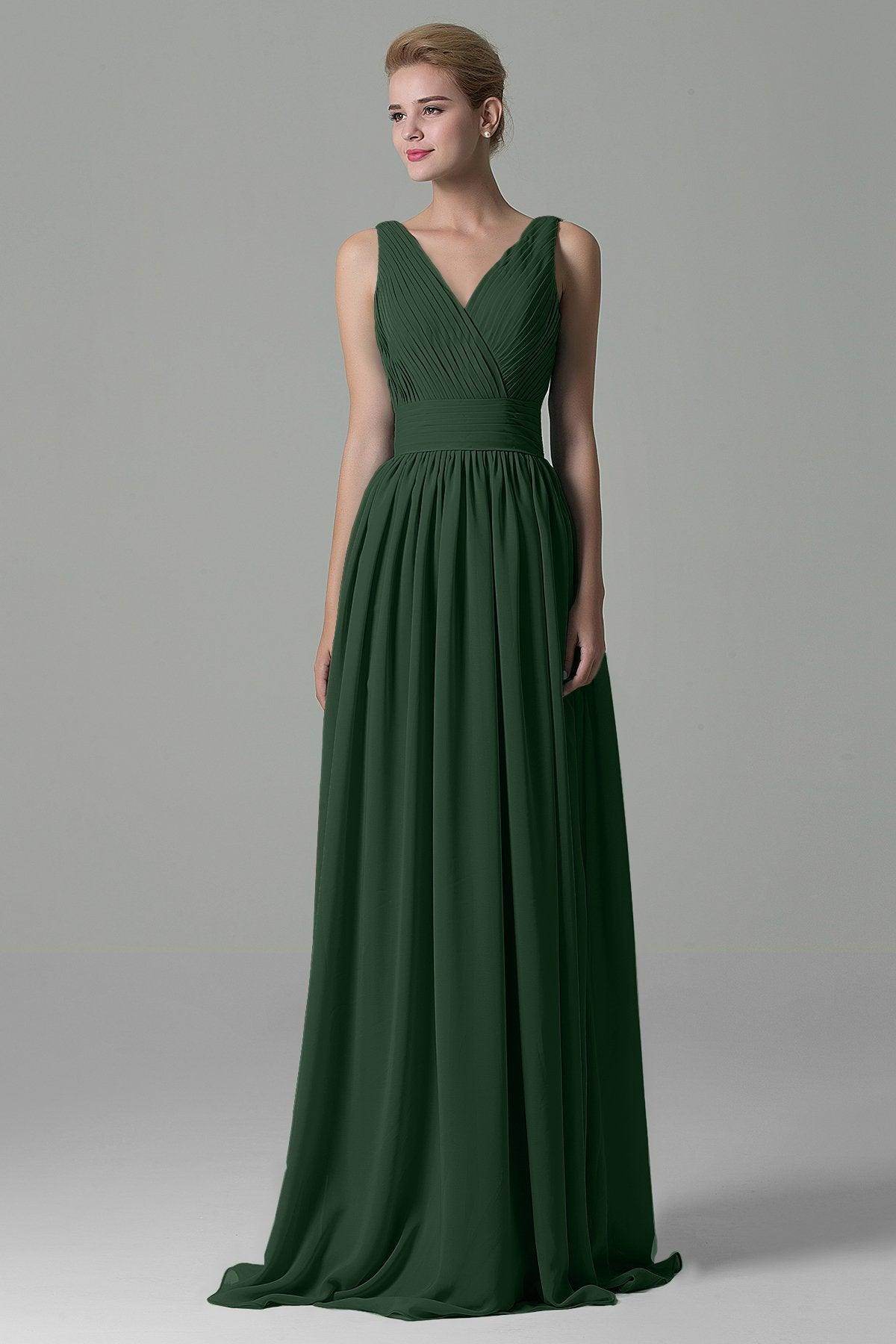Sheath Floor Length Chiffon Bridesmaid Dress COAF1500A