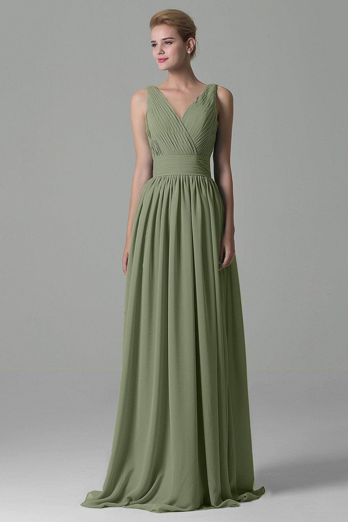 Sheath Floor Length Chiffon Bridesmaid Dress COAF1500A