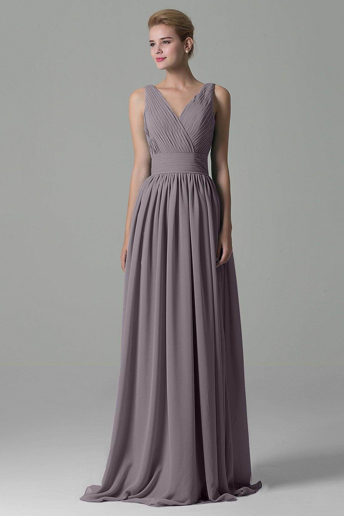 Sheath Floor Length Chiffon Bridesmaid Dress COAF1500A