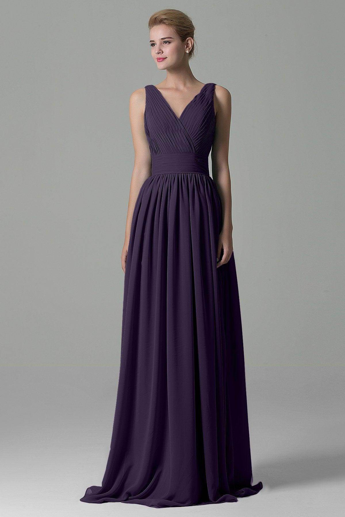 Sheath Floor Length Chiffon Bridesmaid Dress COAF1500A