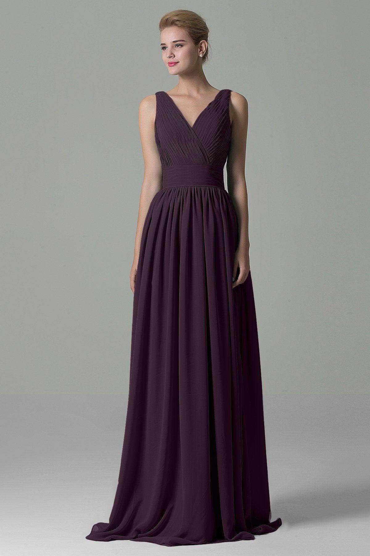 Sheath Floor Length Chiffon Bridesmaid Dress COAF1500A