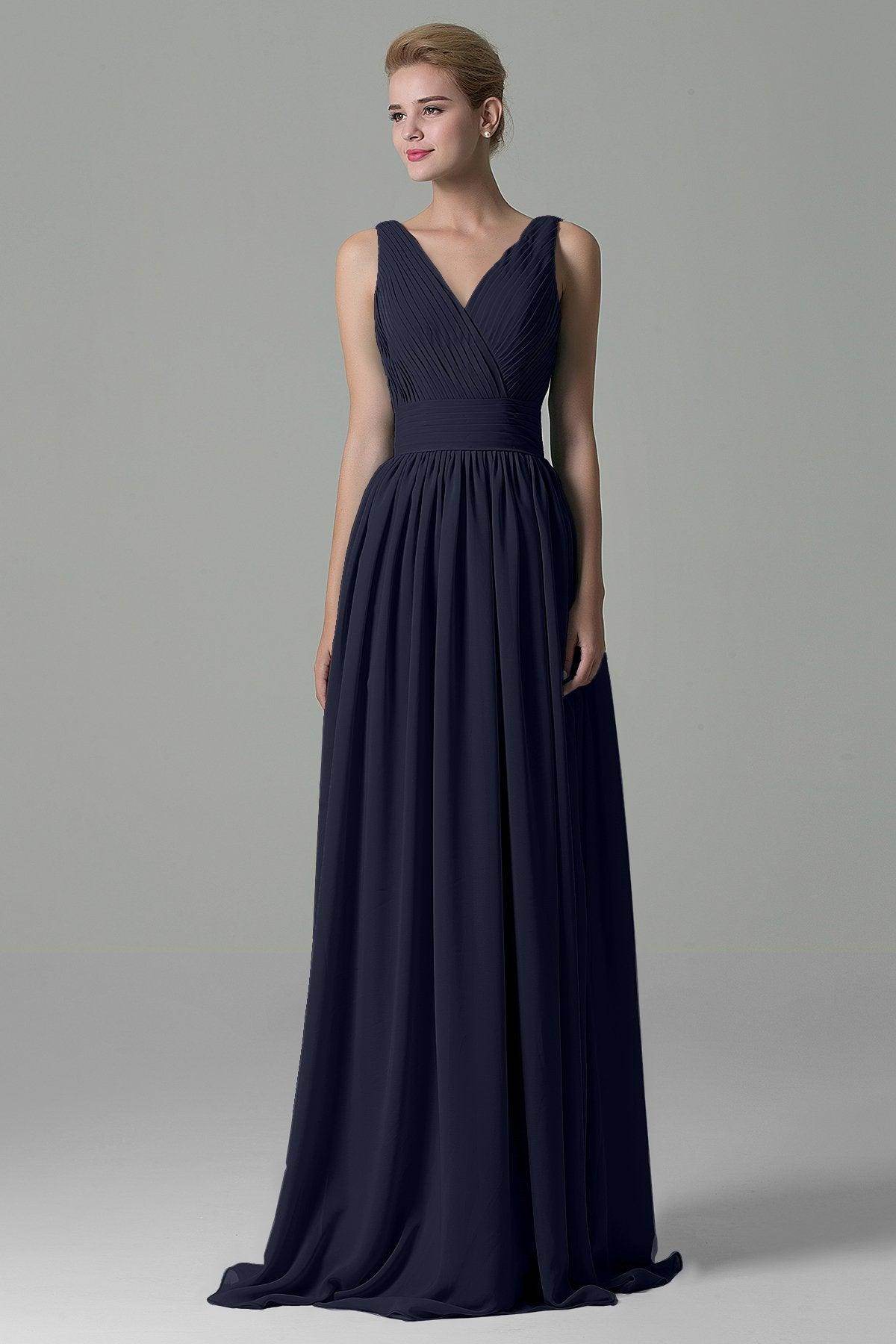 Sheath Floor Length Chiffon Bridesmaid Dress COAF1500A
