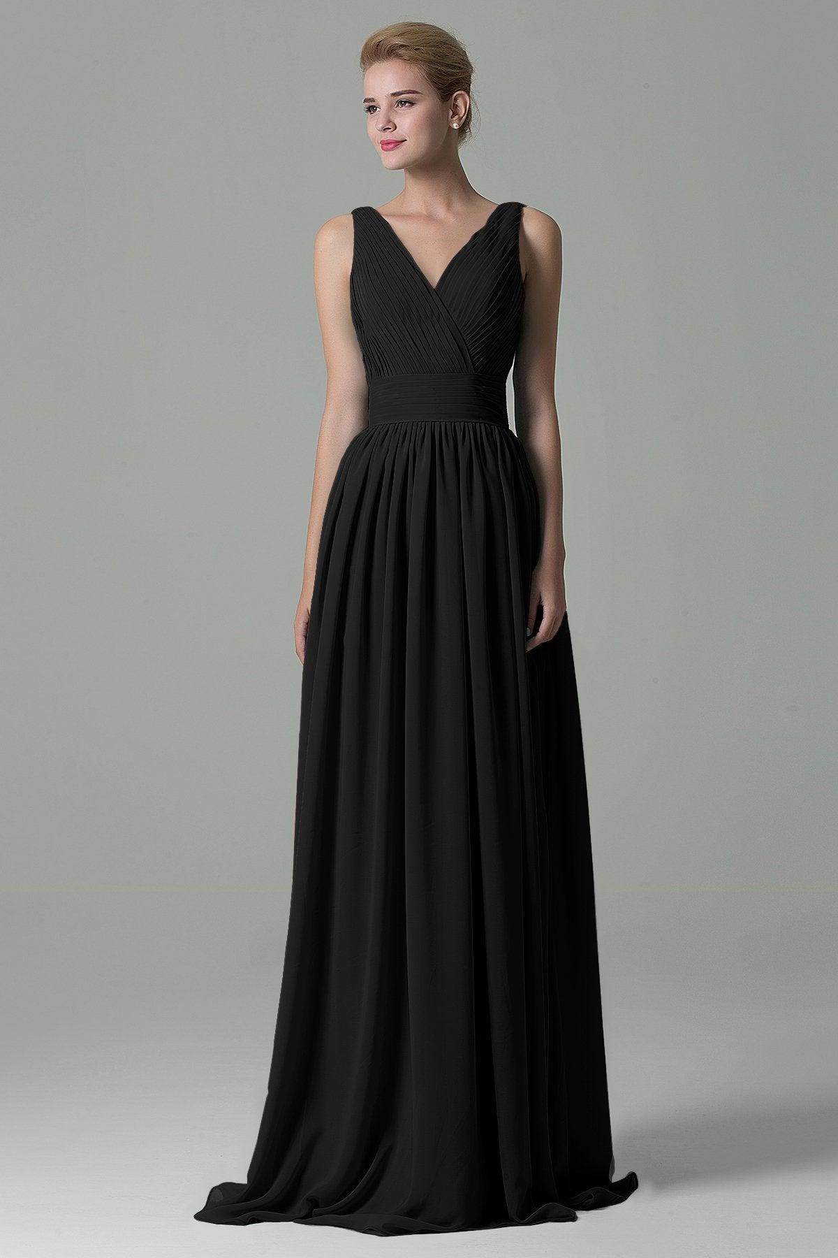 Sheath Floor Length Chiffon Bridesmaid Dress COAF1500A