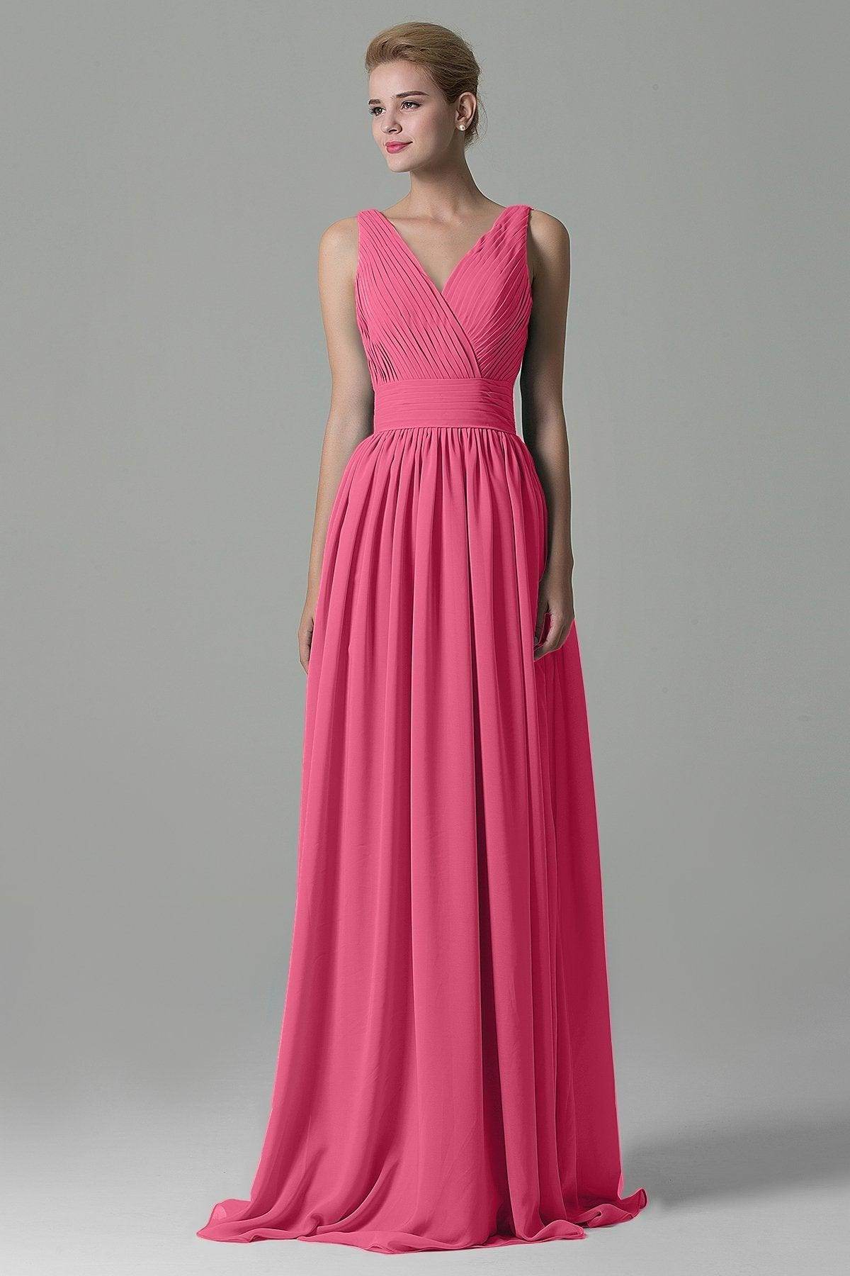 Sheath Floor Length Chiffon Bridesmaid Dress COAF1500A