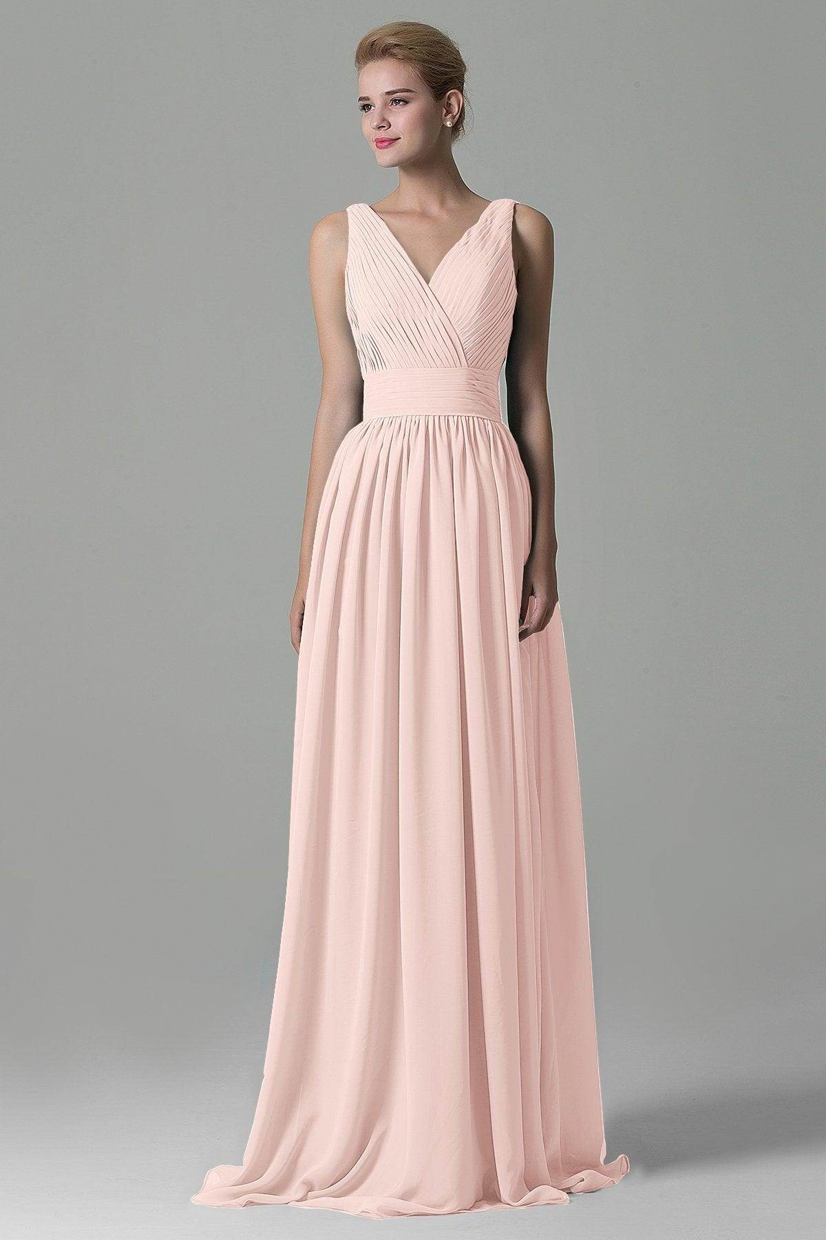 Sheath Floor Length Chiffon Bridesmaid Dress COAF1500A
