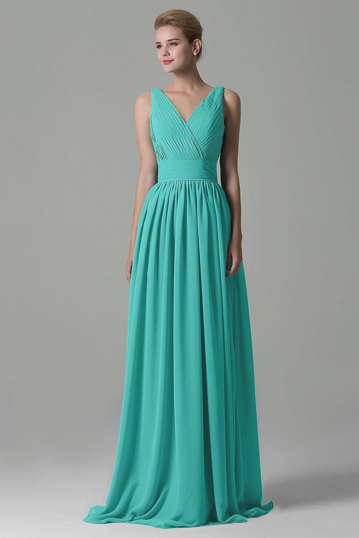 Sheath Floor Length Chiffon Bridesmaid Dress COAF1500A