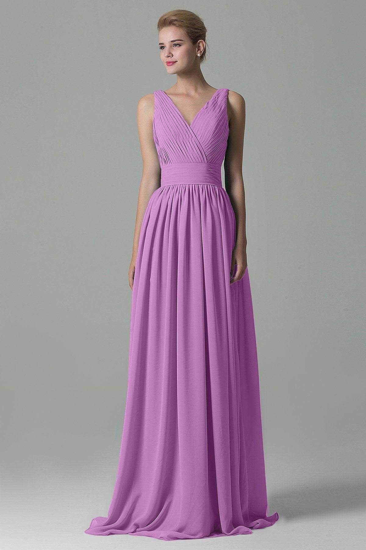 Sheath Floor Length Chiffon Bridesmaid Dress COAF1500A