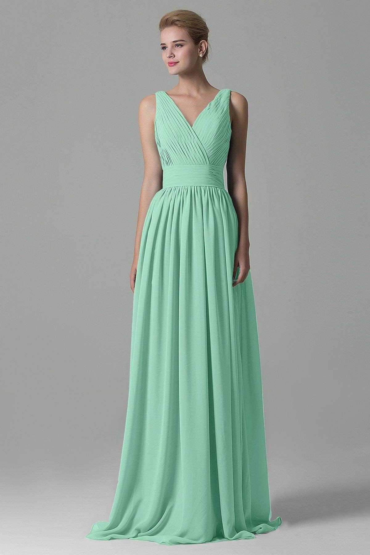 Sheath Floor Length Chiffon Bridesmaid Dress COAF1500A