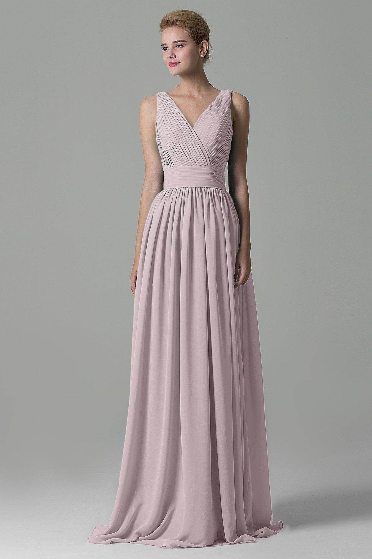 Sheath Floor Length Chiffon Bridesmaid Dress COAF1500A