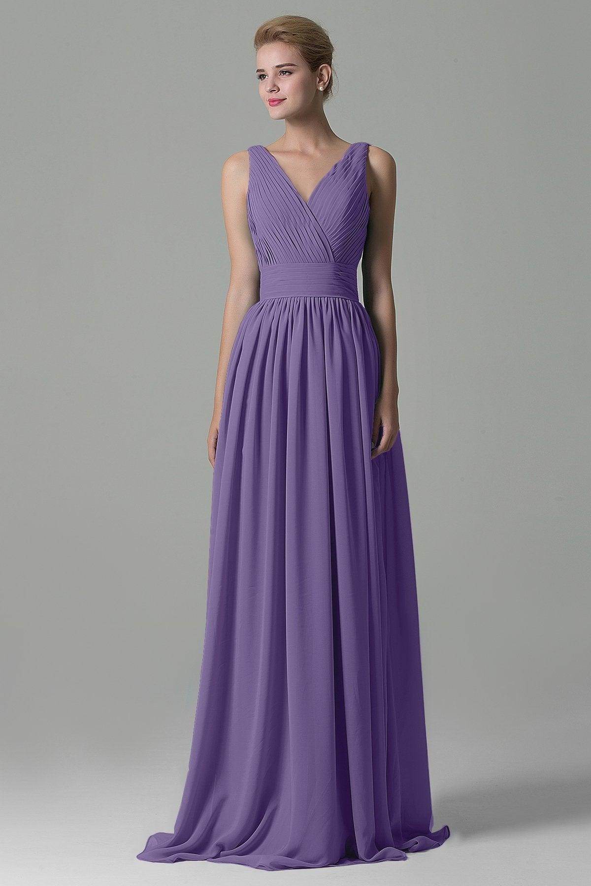 Sheath Floor Length Chiffon Bridesmaid Dress COAF1500A