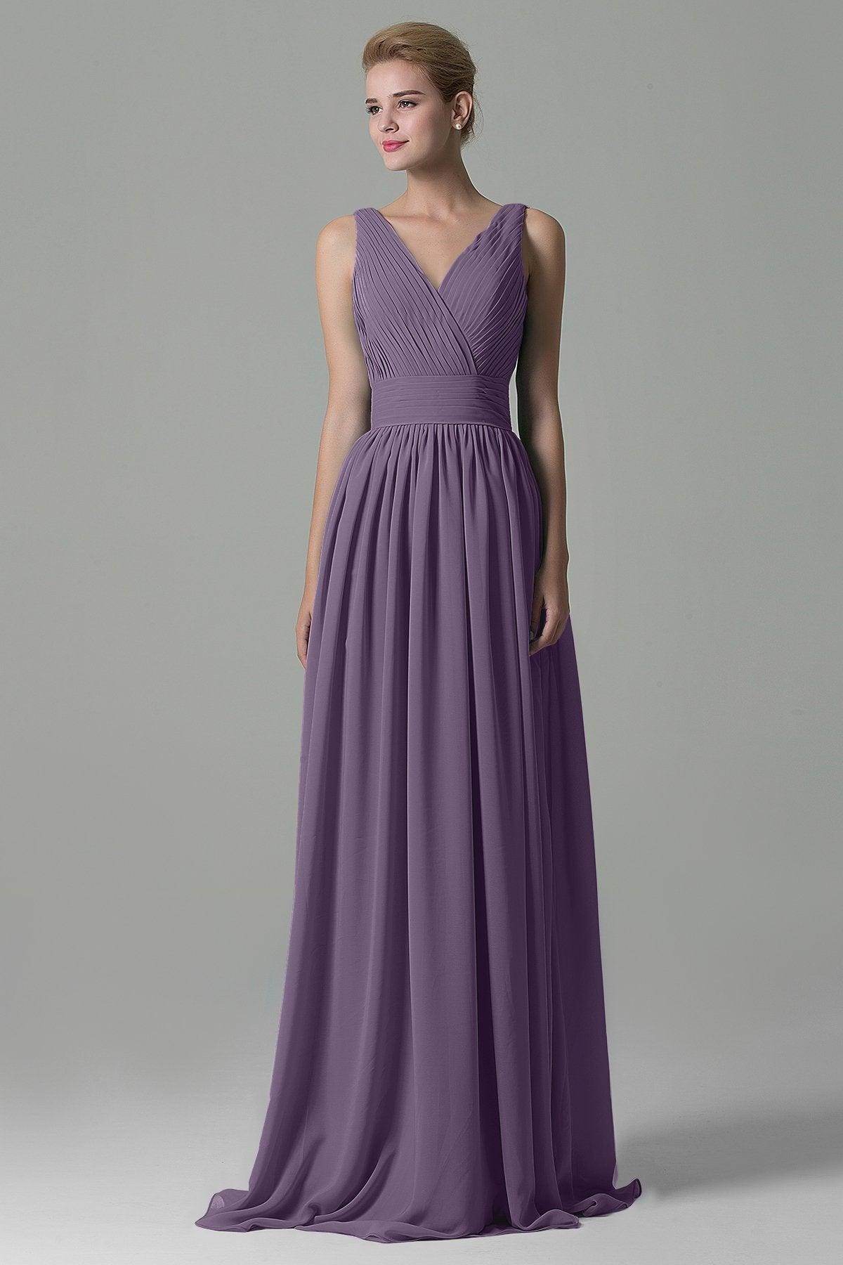 Sheath Floor Length Chiffon Bridesmaid Dress COAF1500A