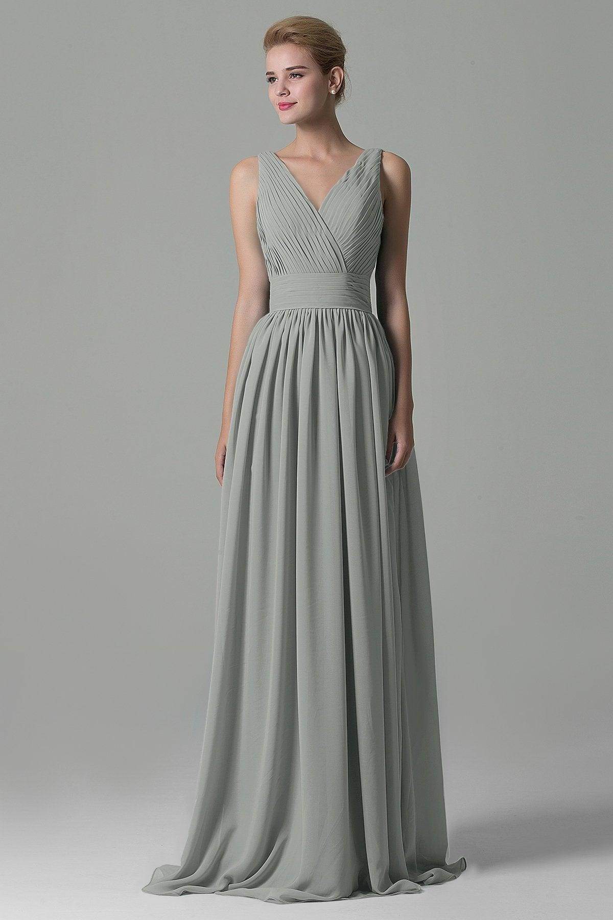 Sheath Floor Length Chiffon Bridesmaid Dress COAF1500A