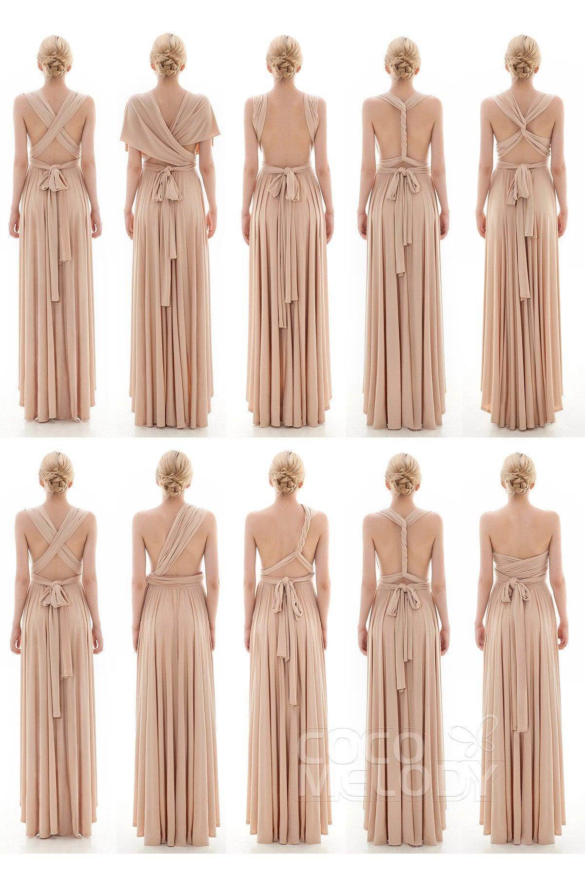 Asymmetrical High-Low Knitted Bridesmaid Dress COED16001