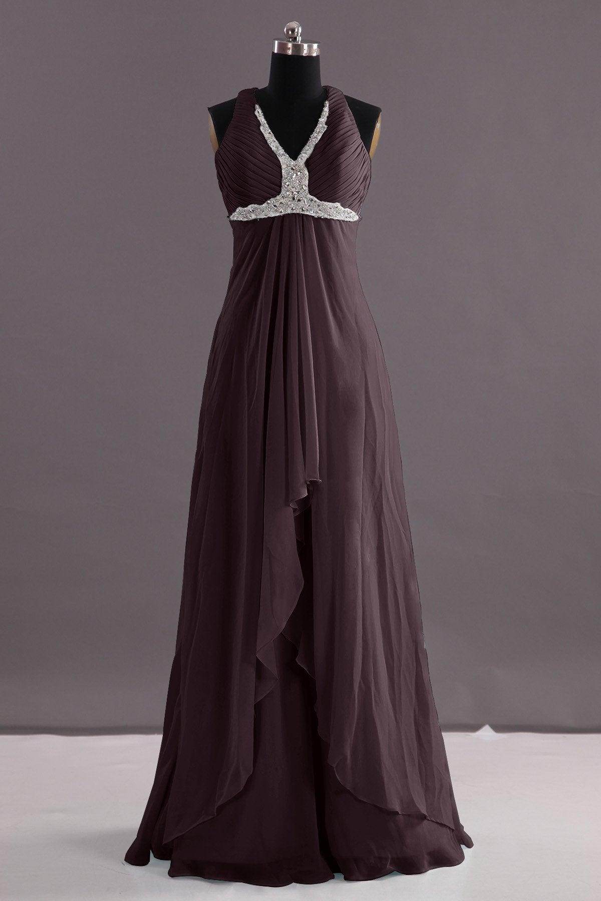 Sheath-Column Floor Length Chiffon Evening Dress COEF14001
