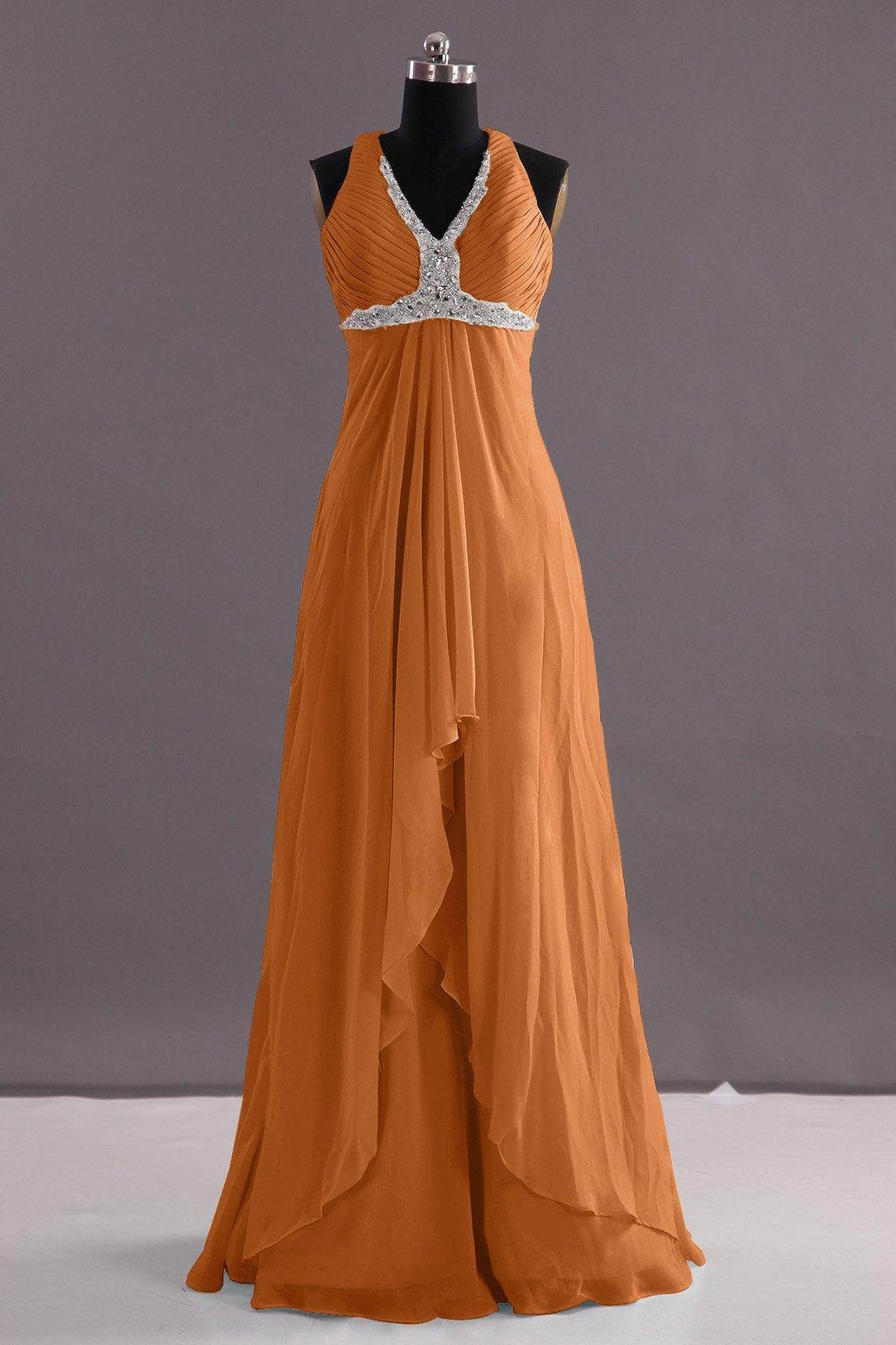 Sheath-Column Floor Length Chiffon Evening Dress COEF14001