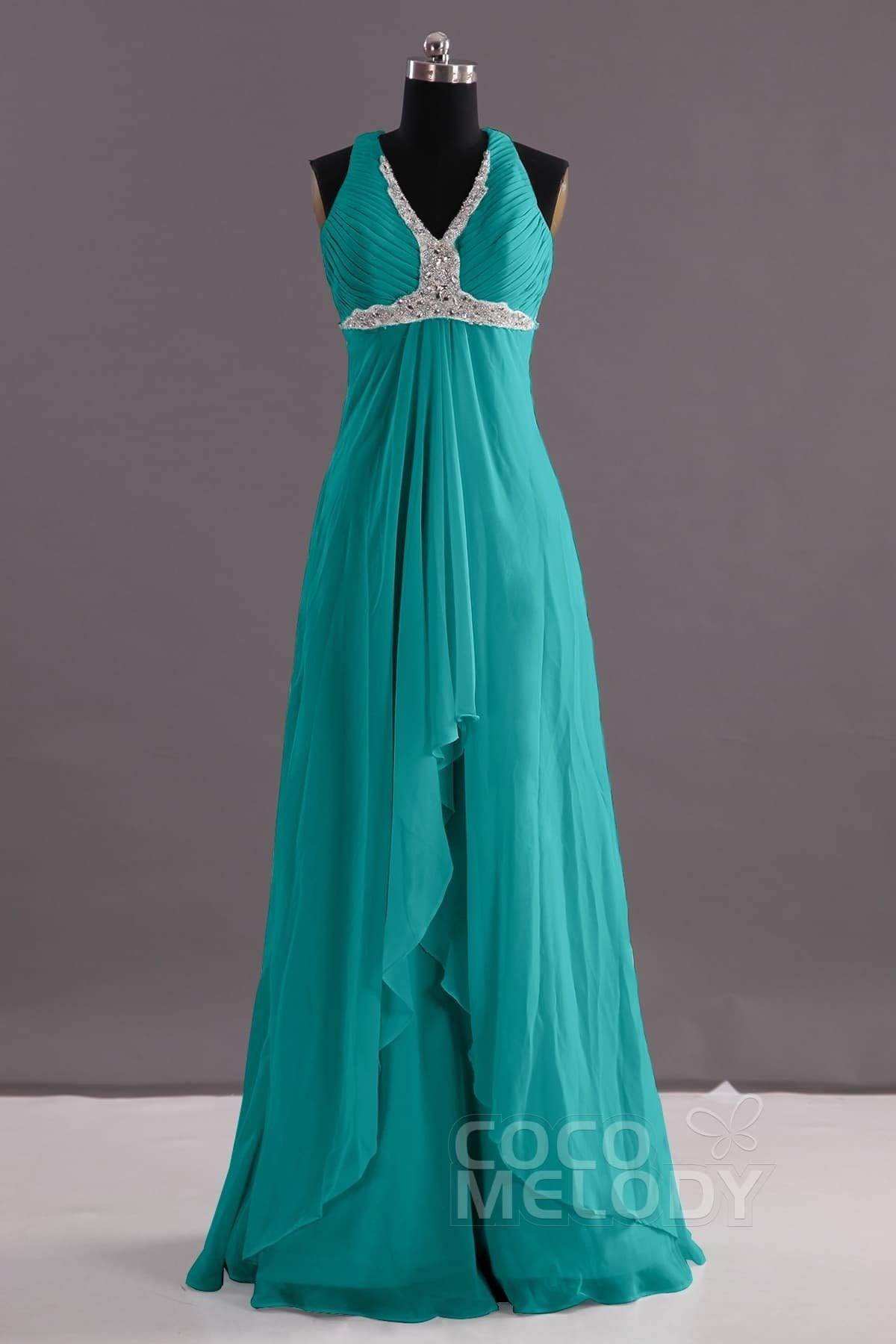 Sheath-Column Floor Length Chiffon Evening Dress COEF14001