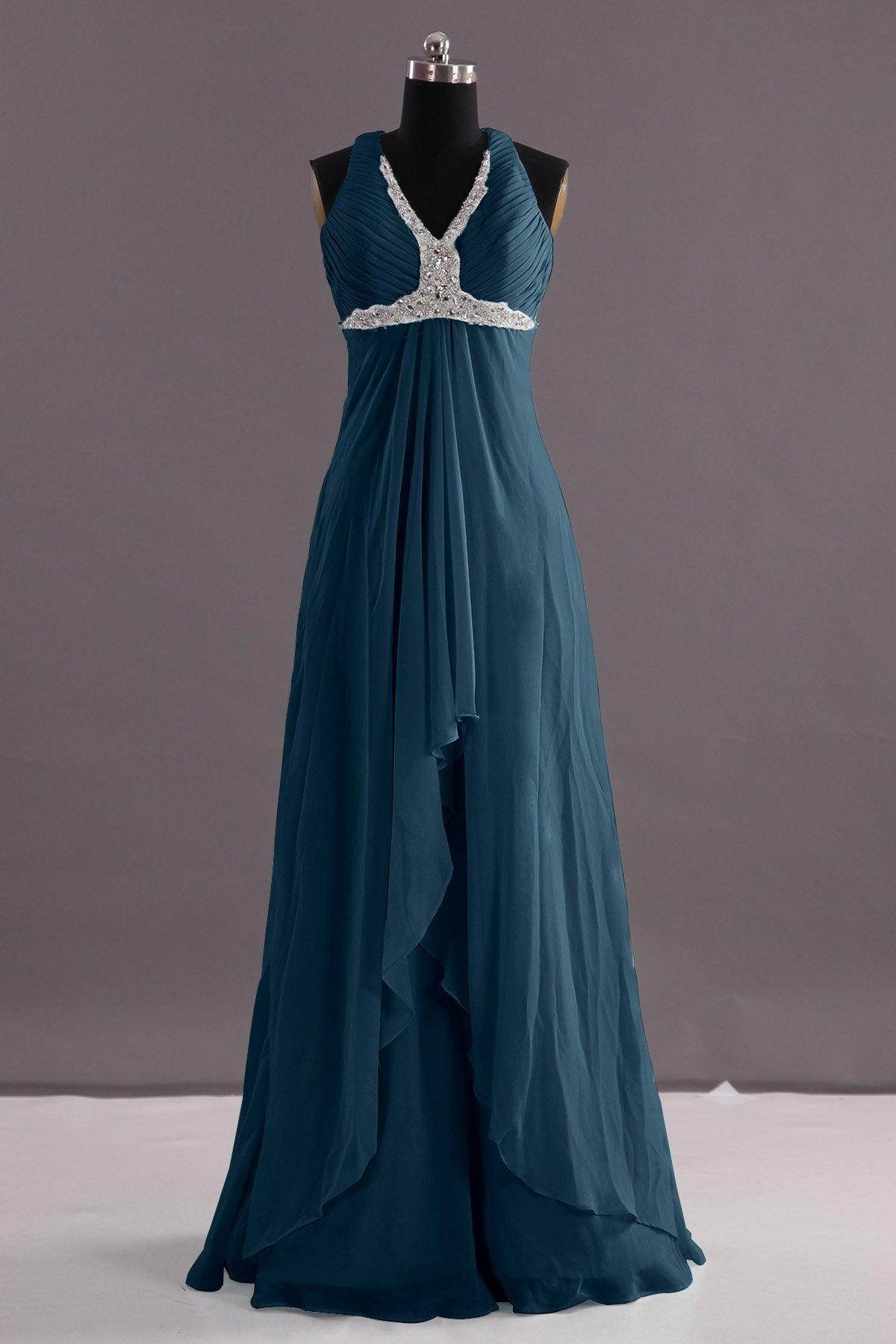 Sheath-Column Floor Length Chiffon Evening Dress COEF14001