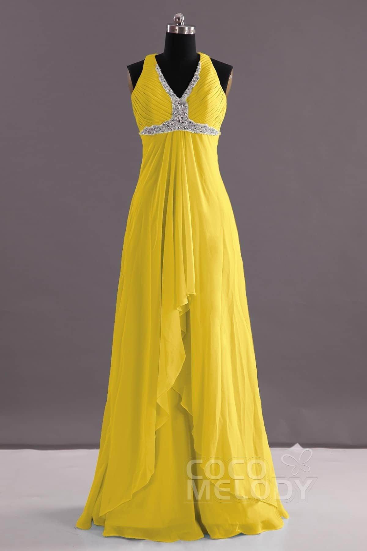 Sheath-Column Floor Length Chiffon Evening Dress COEF14001