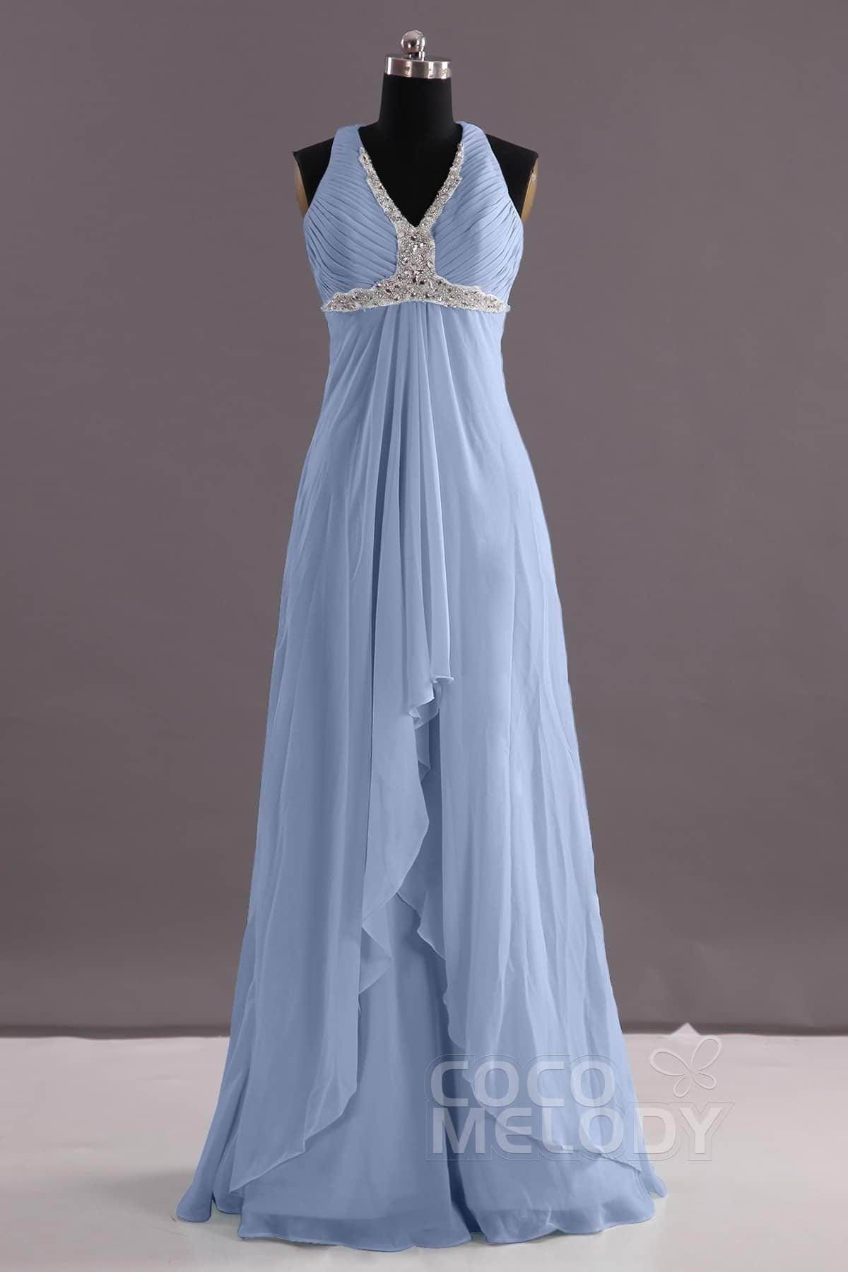 Sheath-Column Floor Length Chiffon Evening Dress COEF14001