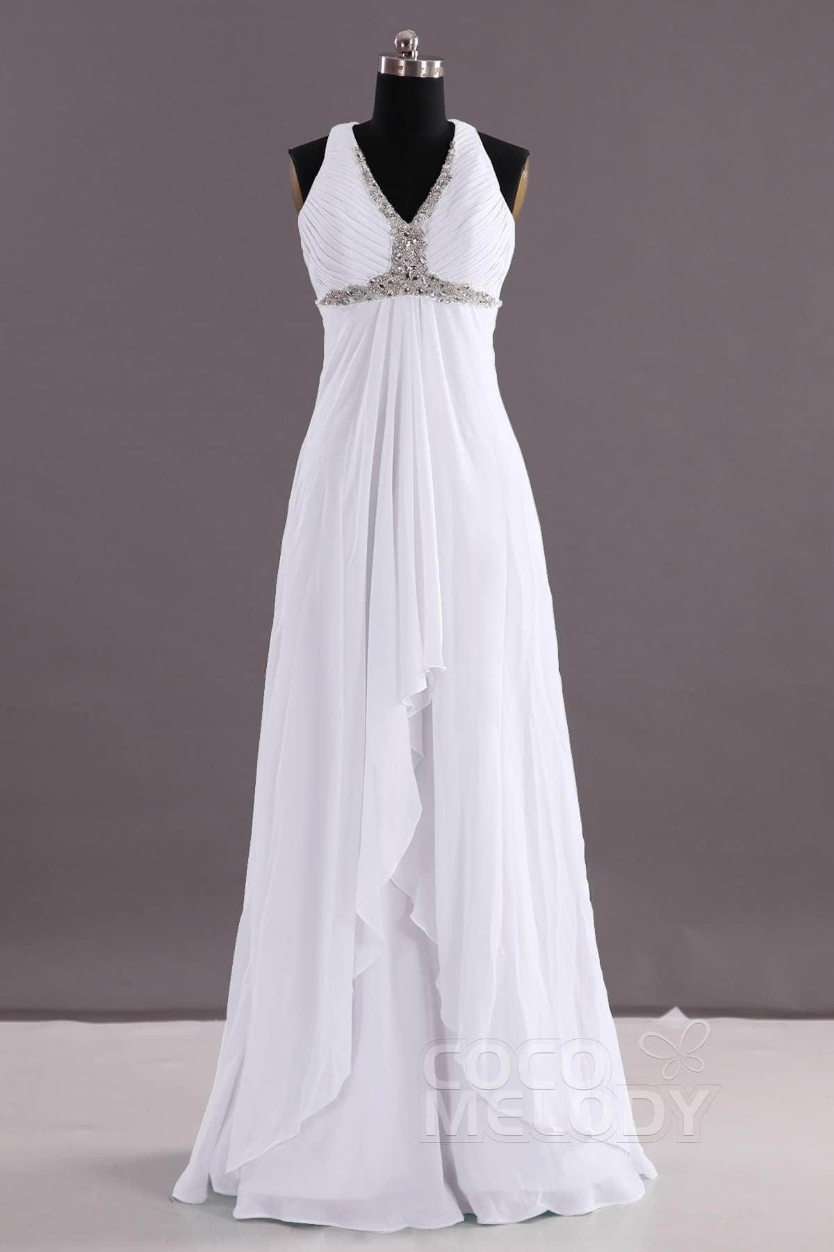 Sheath-Column Floor Length Chiffon Evening Dress COEF14001