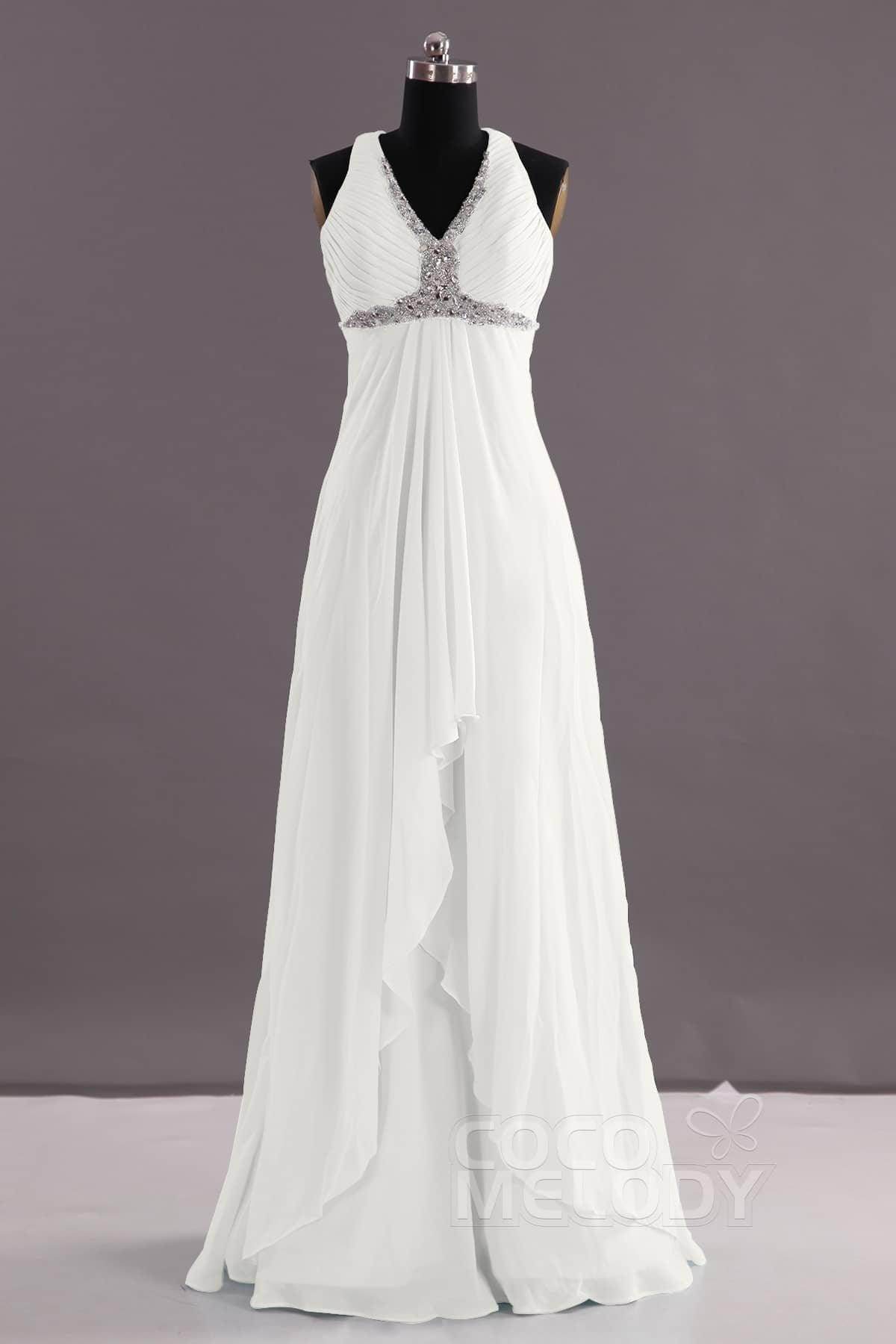Sheath-Column Floor Length Chiffon Evening Dress COEF14001