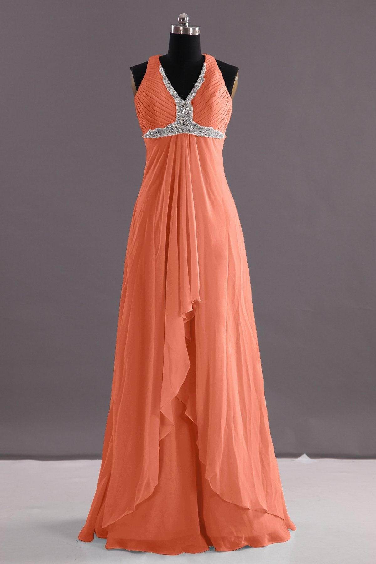 Sheath-Column Floor Length Chiffon Evening Dress COEF14001