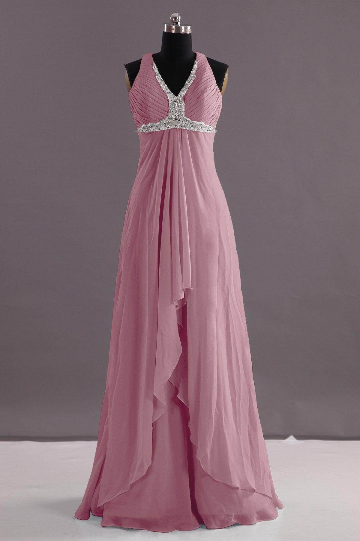 Sheath-Column Floor Length Chiffon Evening Dress COEF14001