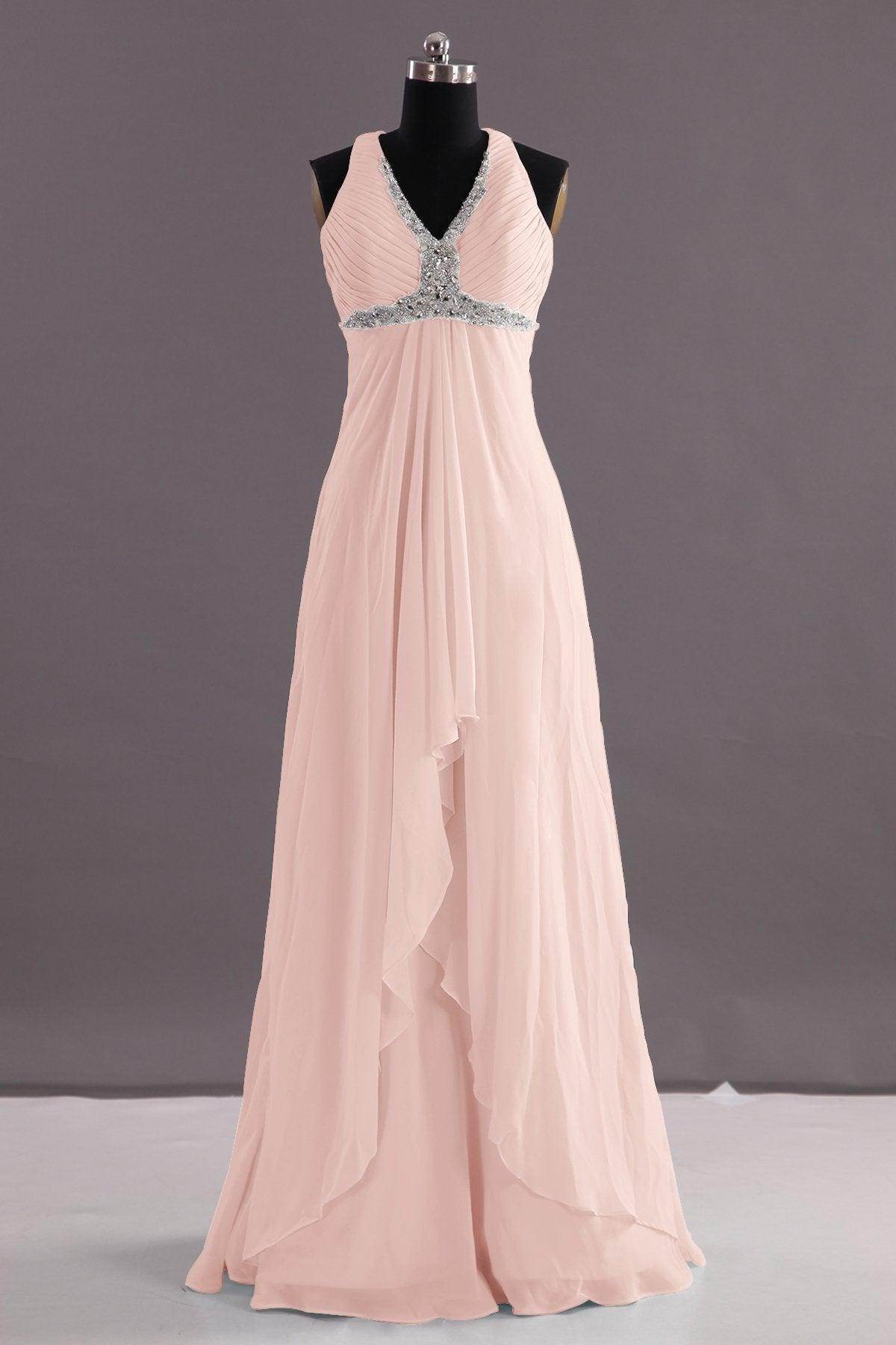 Sheath-Column Floor Length Chiffon Evening Dress COEF14001