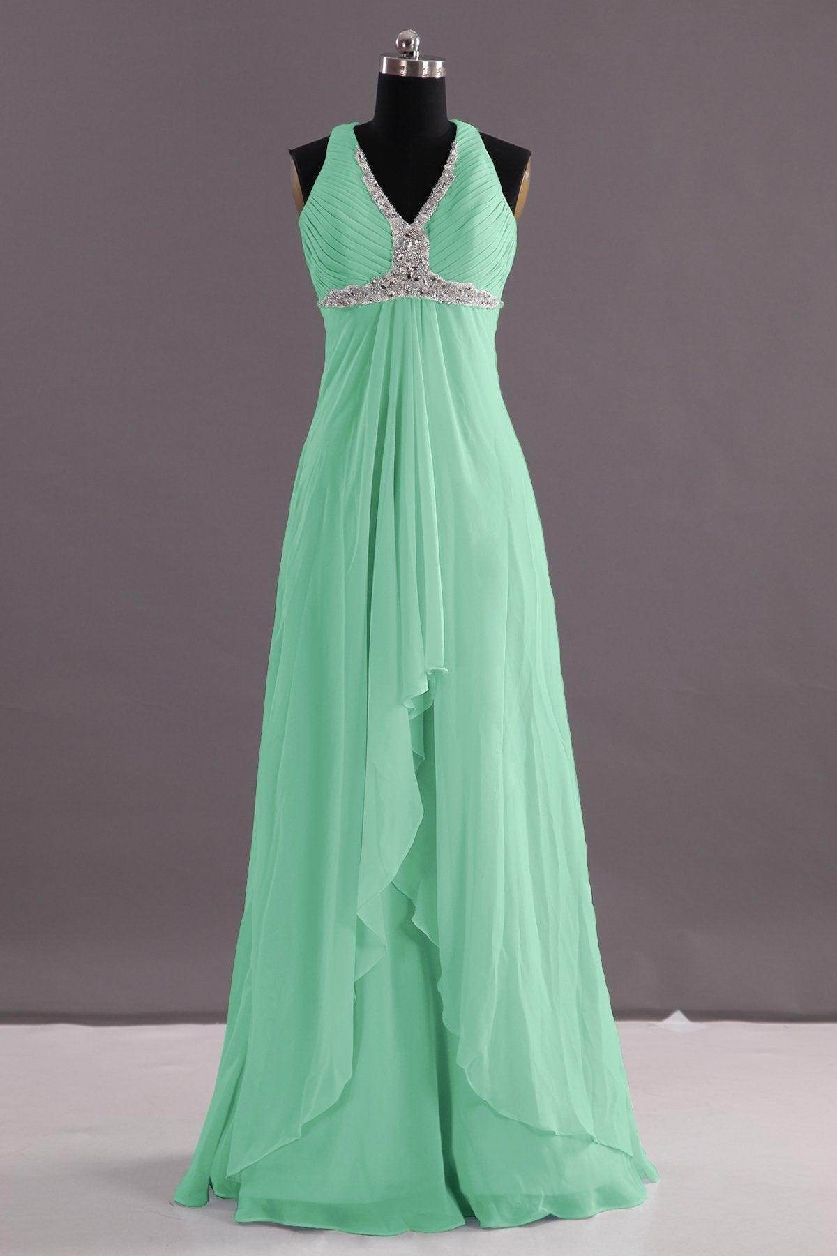Sheath-Column Floor Length Chiffon Evening Dress COEF14001