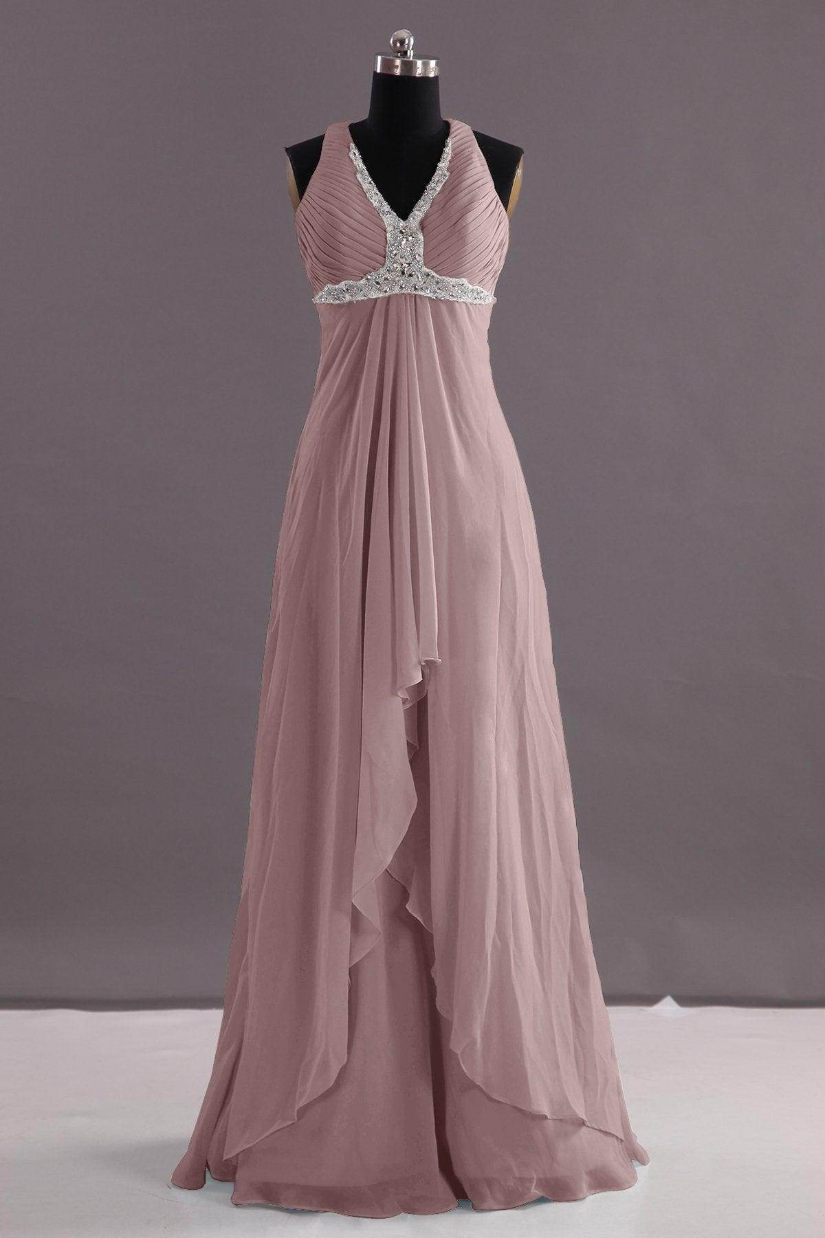 Sheath-Column Floor Length Chiffon Evening Dress COEF14001