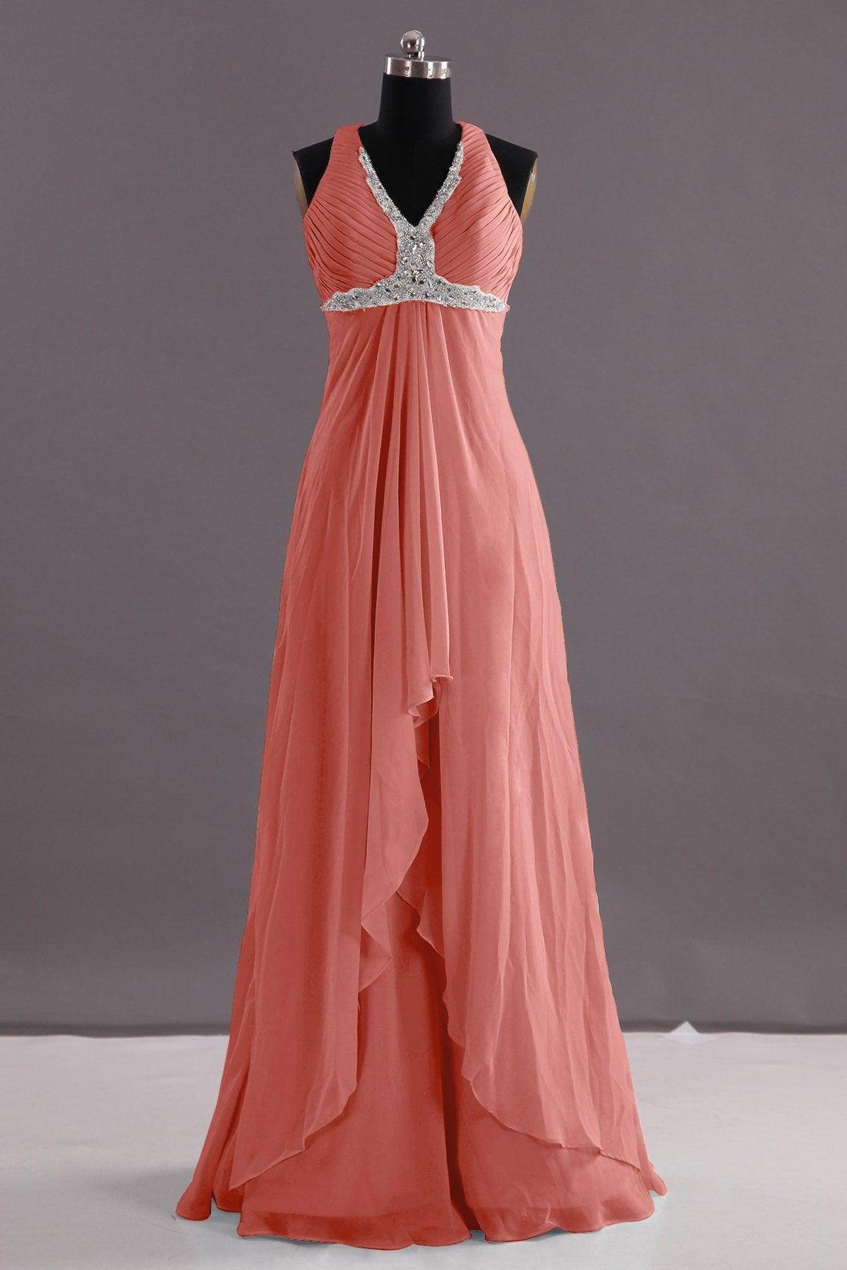 Sheath-Column Floor Length Chiffon Evening Dress COEF14001